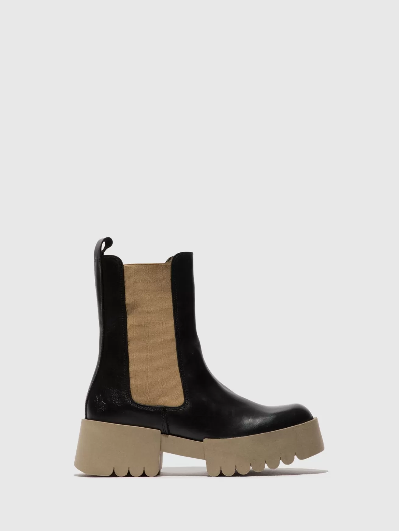 Botas Chelsea Erel007Fly Pretas (Sola Taupe)-Fly London Hot