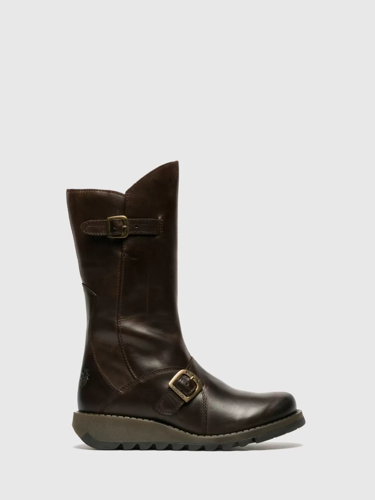 Botas Com Fivela Mes 2 Dk Marrom-Fly London Sale