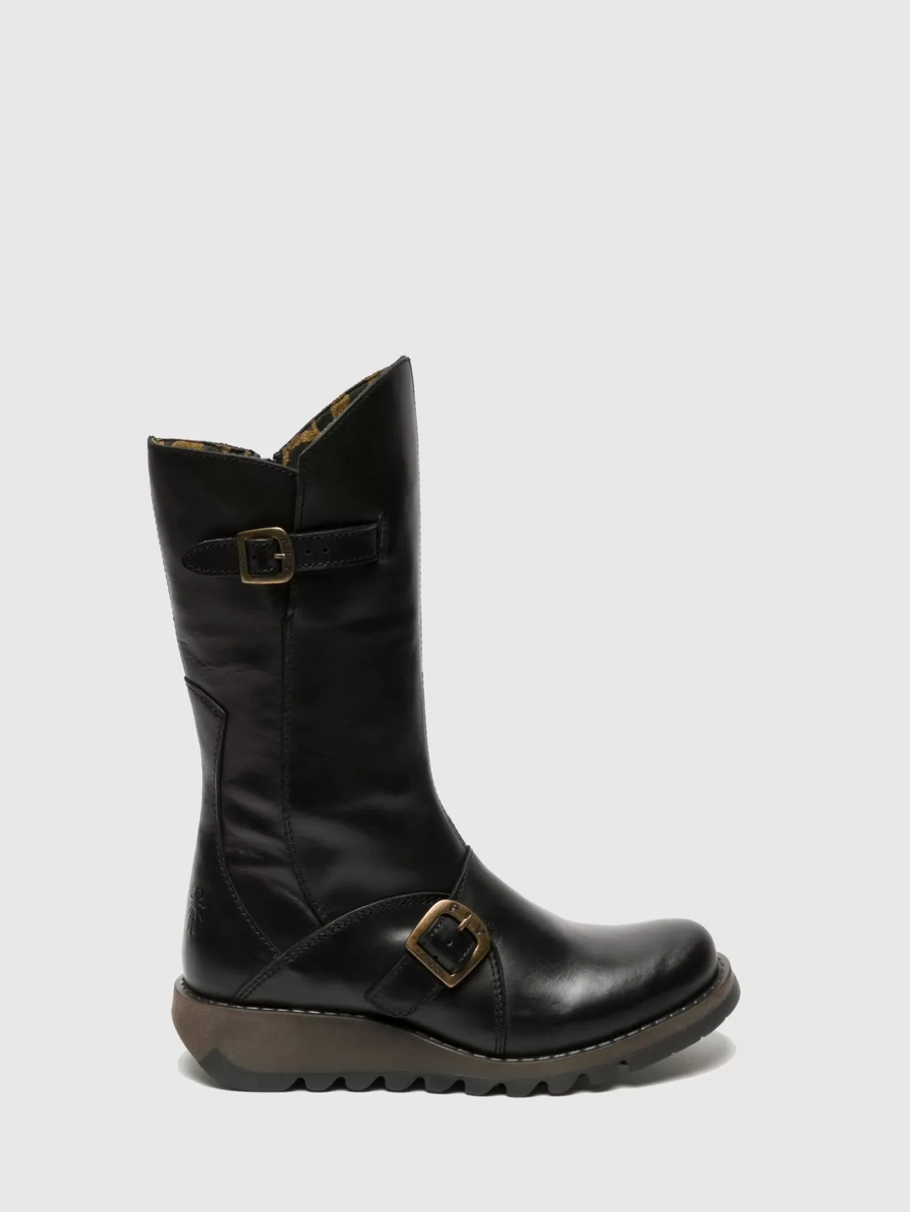 Botas Com Fivela Mes 2 Pretas-Fly London Clearance