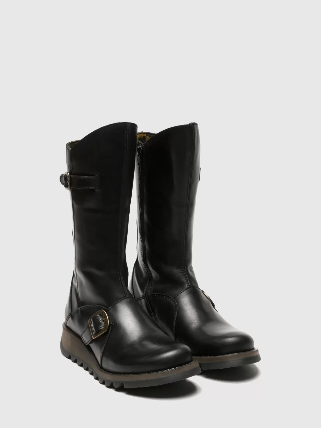 Botas Com Fivela Mes 2 Pretas-Fly London Clearance