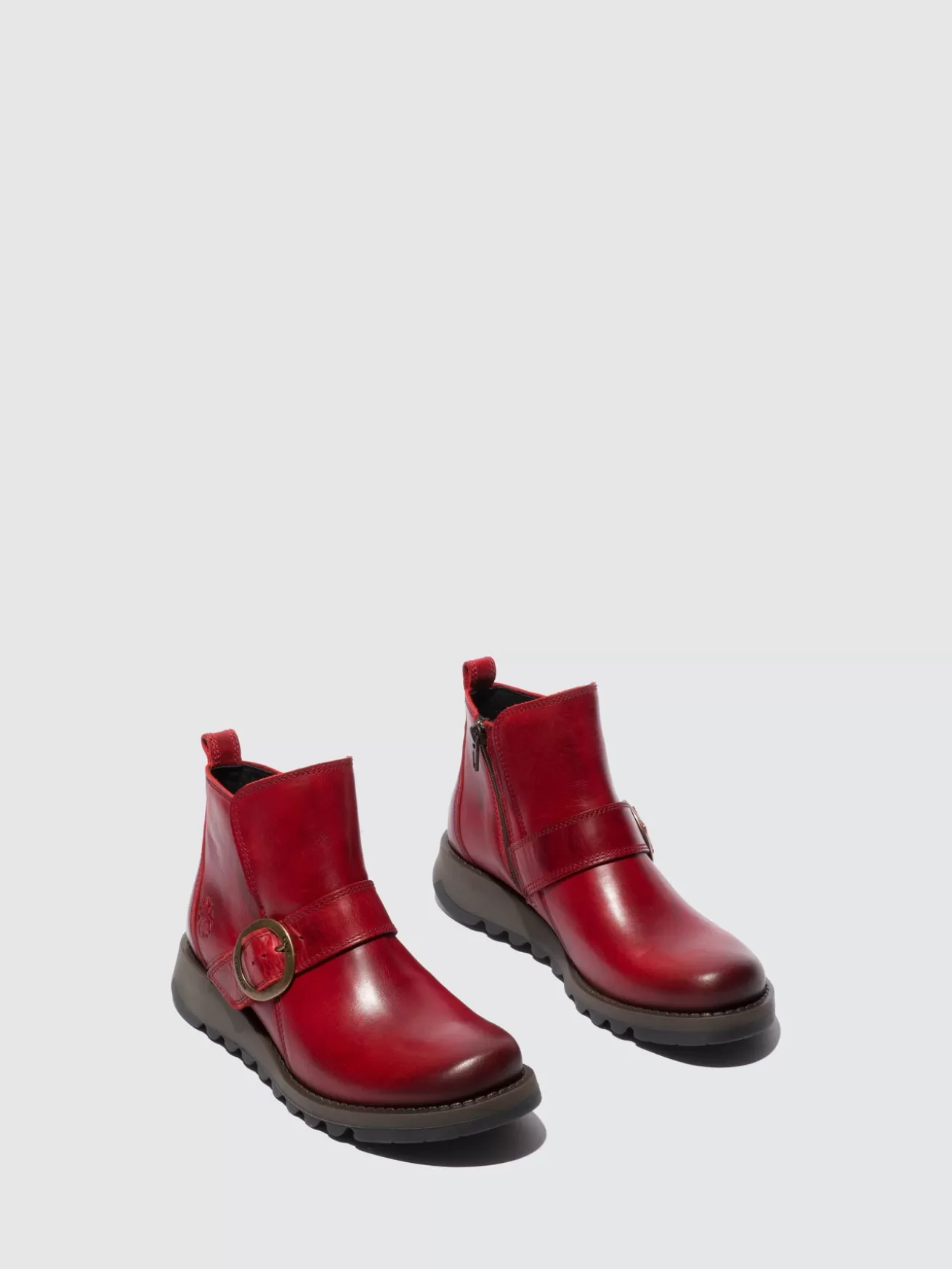 Botas Com Fivela Sias812Fly Rug Vermelho-Fly London New