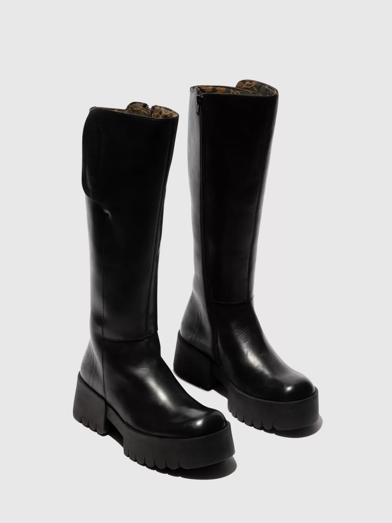 Botas Com Ziper Exes009Fly Pretas-Fly London Fashion