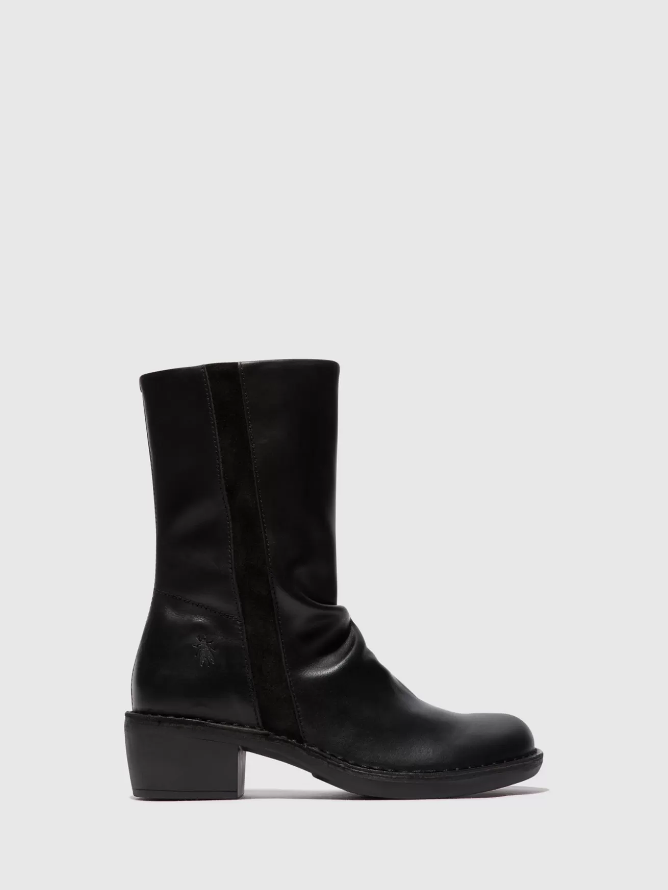 Botas Com Ziper Mecy092Fly Preto/Preto-Fly London Discount