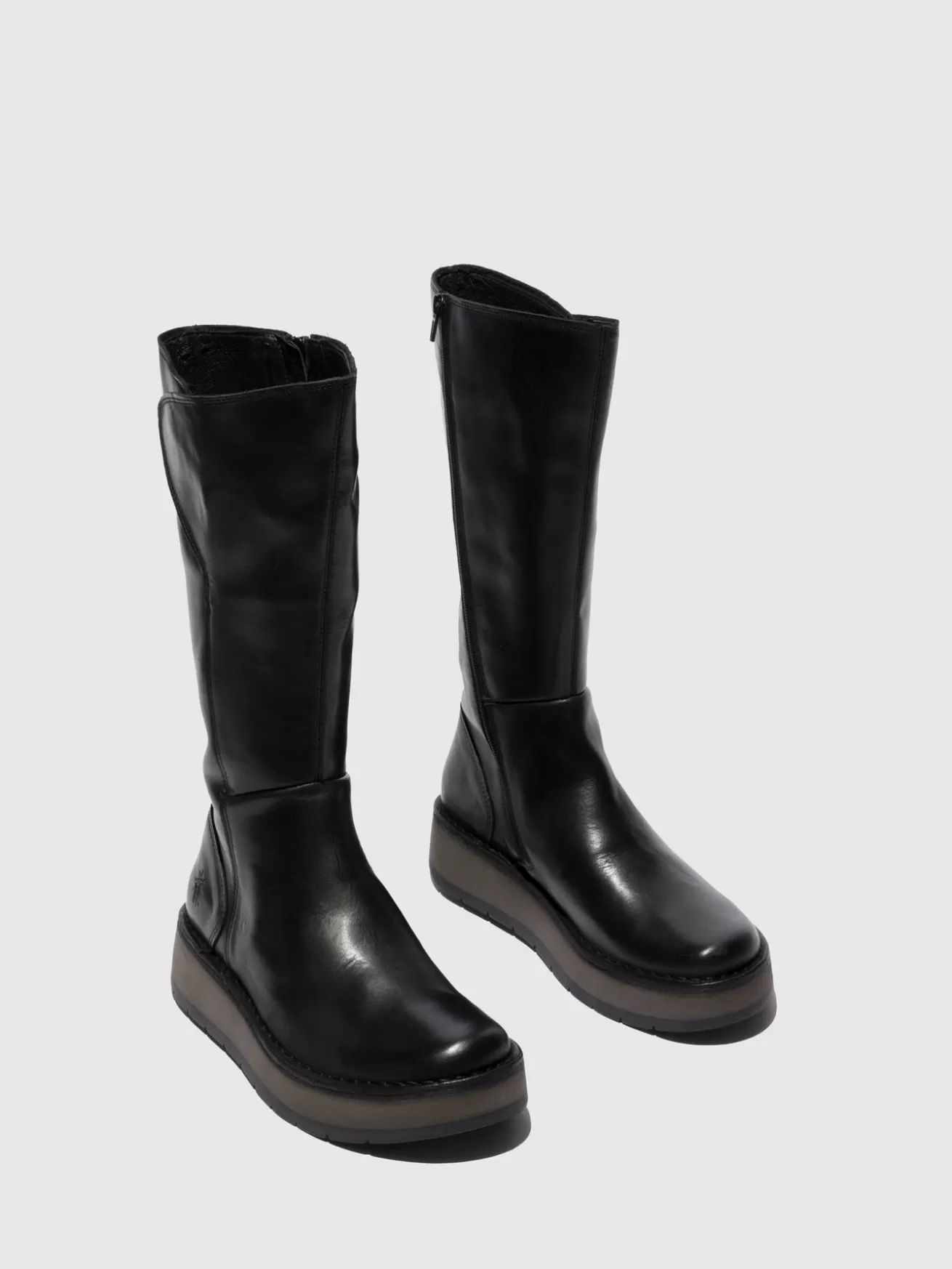 Botas Com Ziper Rhea042Fly Rug Preto-Fly London Best