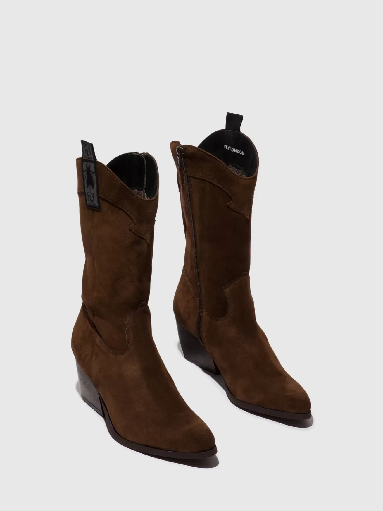 Botas Com Ziper Teke906Fly Chocolate-Fly London Discount