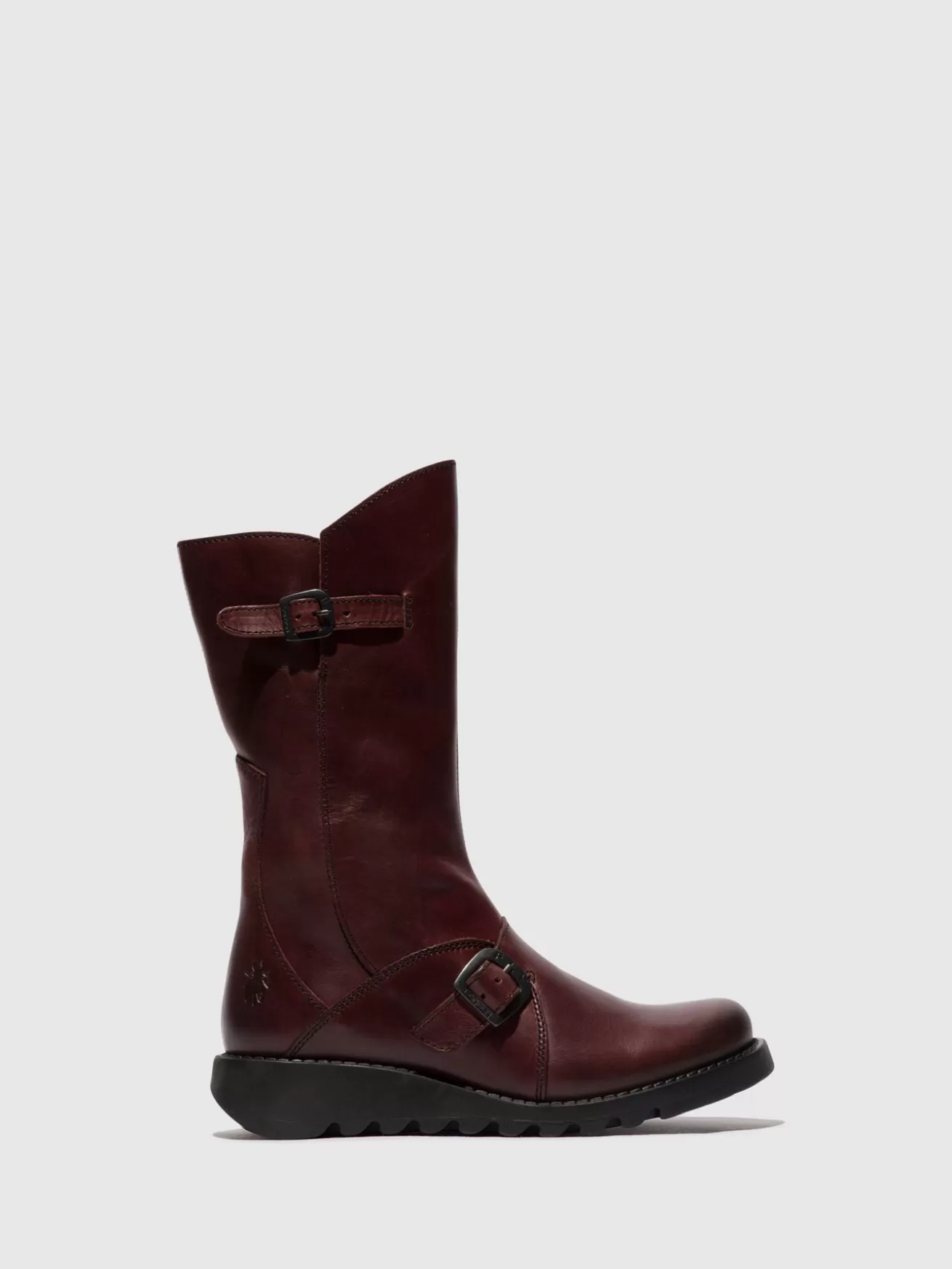 Botas Fivela Mes 2 Wine(Sola Preta)-Fly London Store