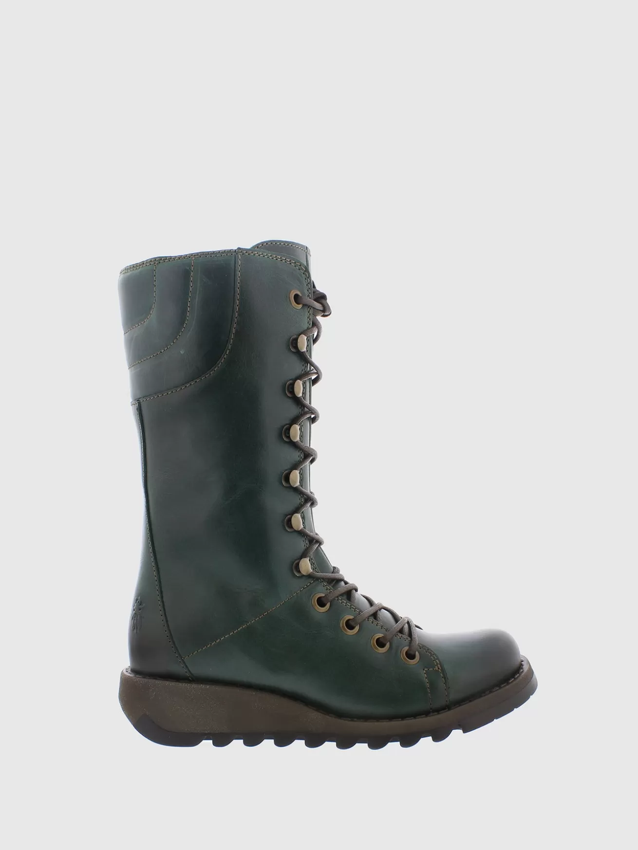 Botas Verdes Com Cordoes-Fly London Sale