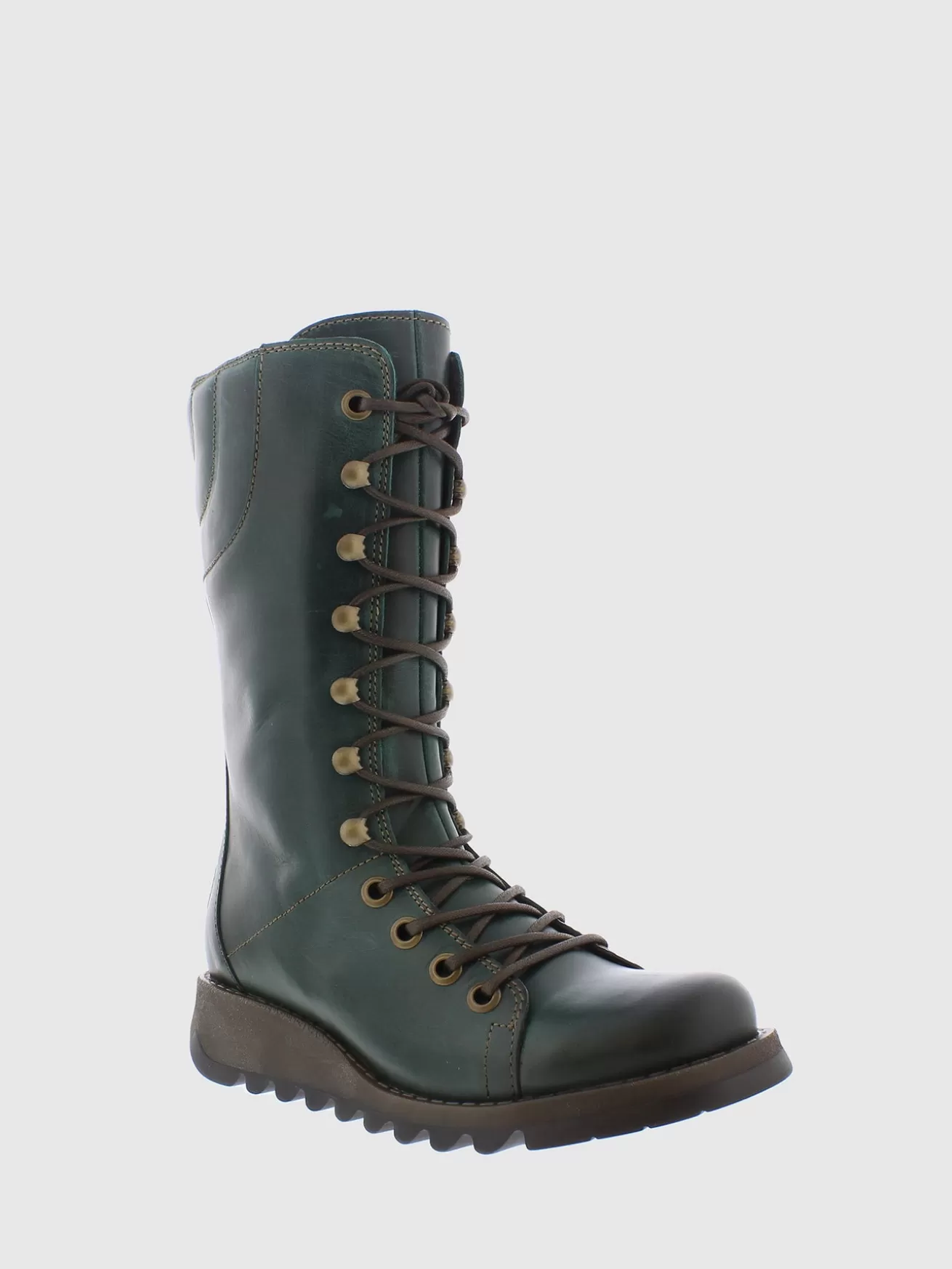 Botas Verdes Com Cordoes-Fly London Sale