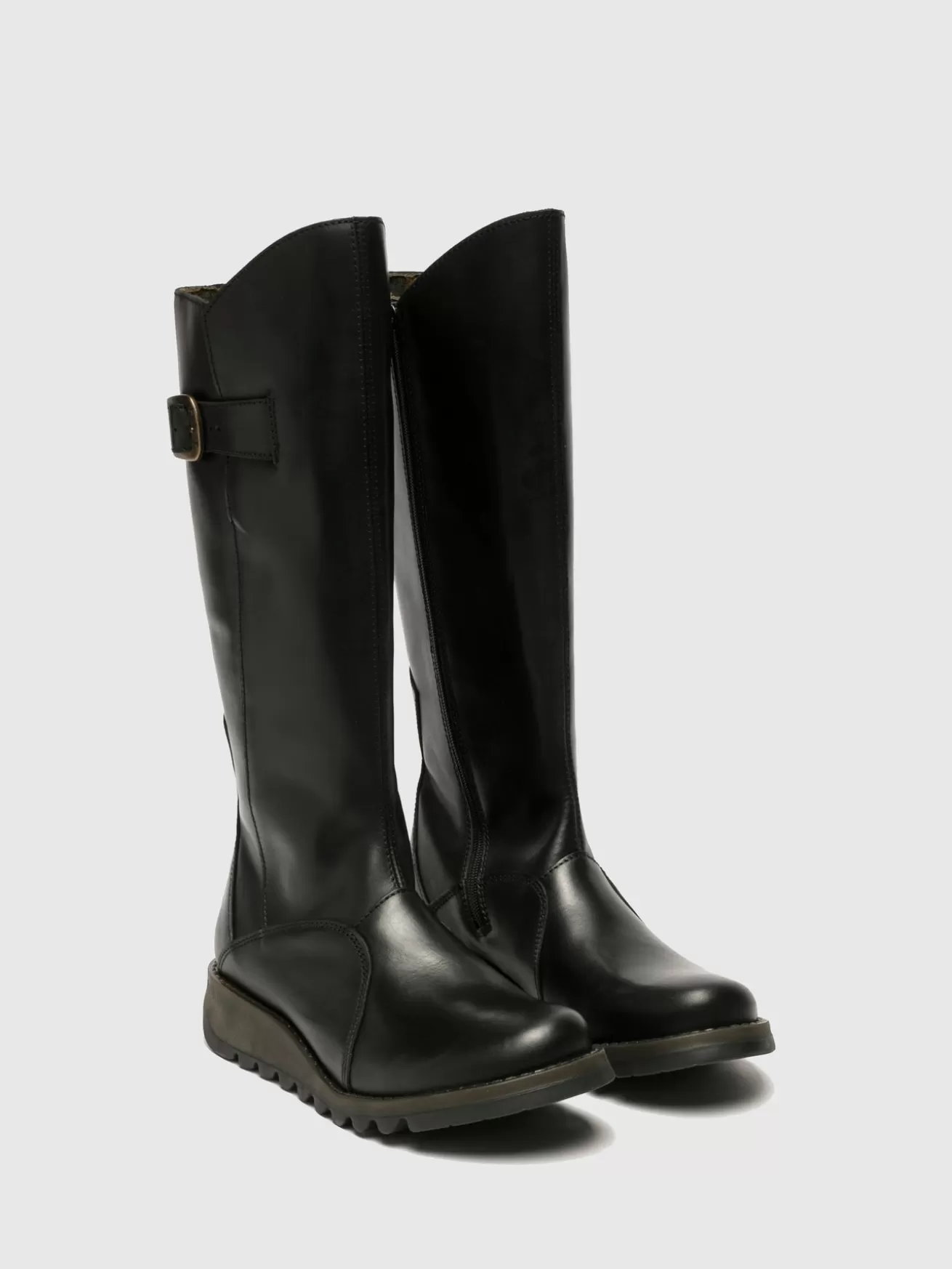 Botas Zip Up Mol 2 Pretas-Fly London Clearance