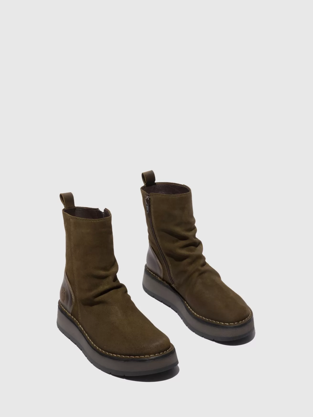 Botas Zip Up Reno053Fly Oilsuede/Rug Sludge/Olive-Fly London Best Sale