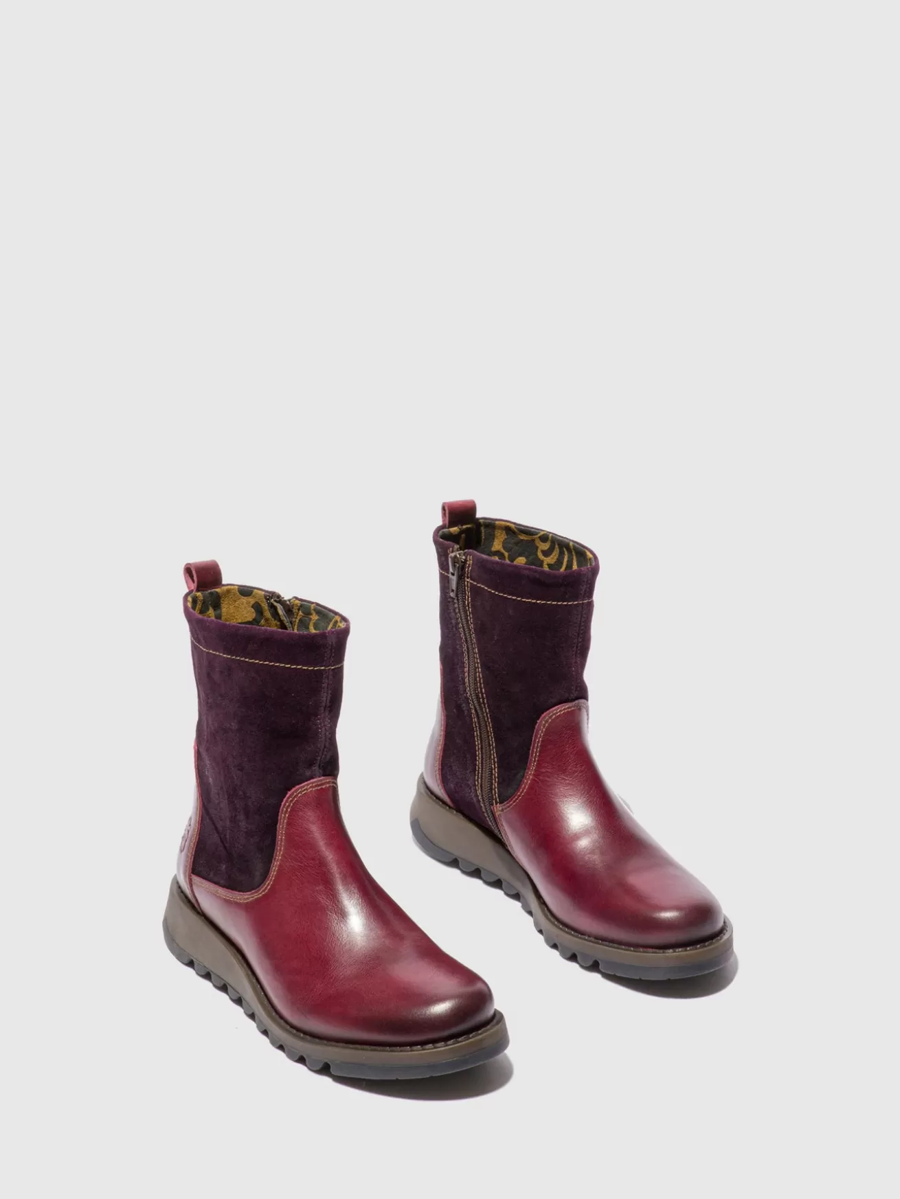 Botas Zip Up Sauk794Fly Rug/Oilsuede Roxo-Fly London Sale