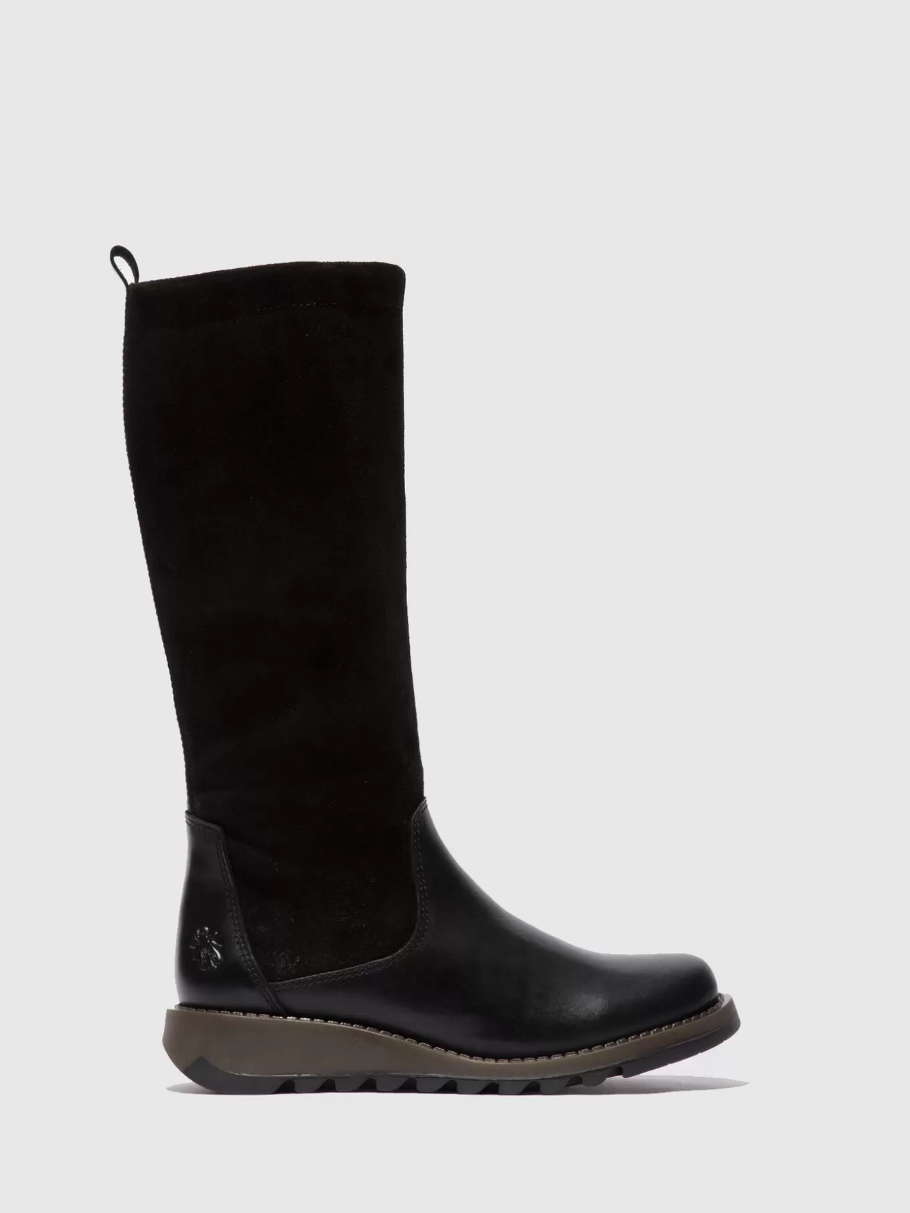 Botas Zip Up Seme828Fly Rug/Oilsuede Preto-Fly London Outlet