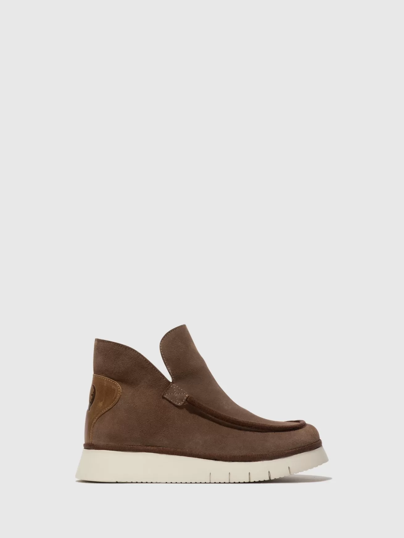 Botins Bico Redondo Coze348Fly Taupe/Camel-Fly London Online