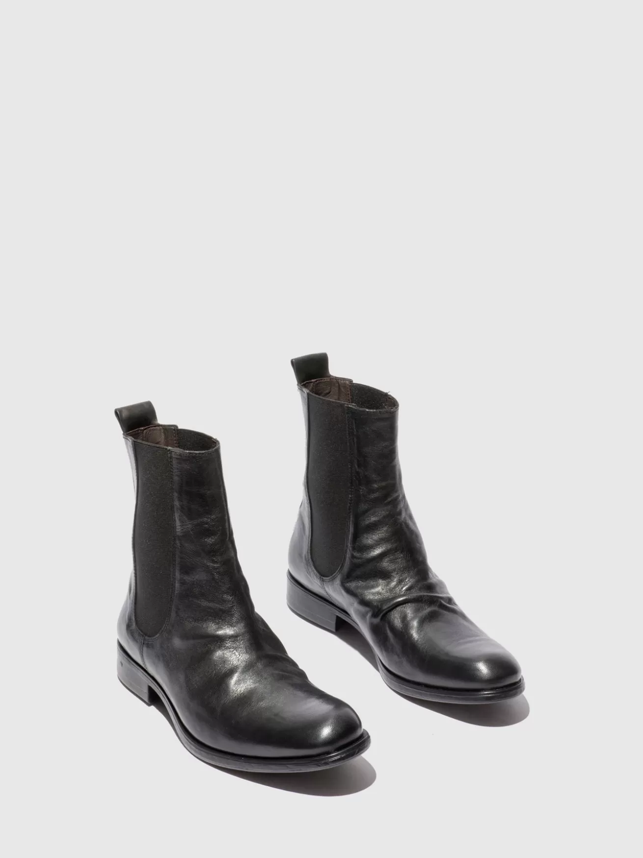 Botins Chelsea Moze798Fly Estigma (Vegetal) Preto-Fly London Best