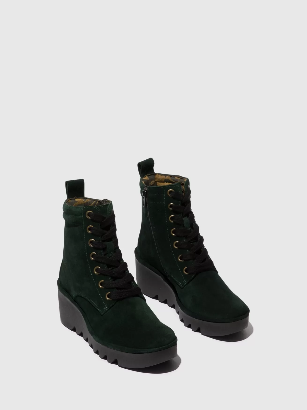 Botins Com Atacadores Biaz329Fly Green Forest-Fly London Shop