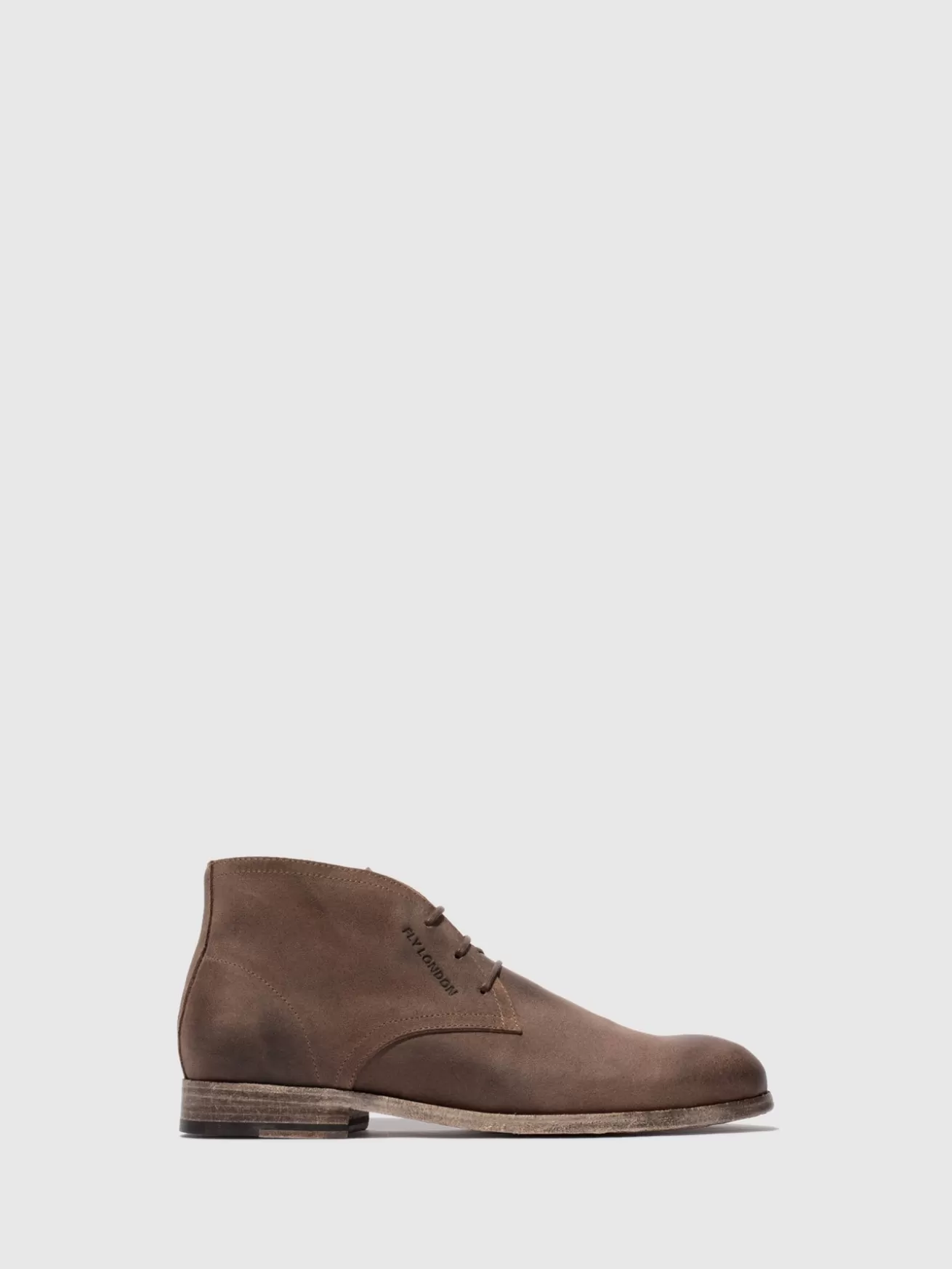 Botins Com Atacadores Cajy074Fly Taupe-Fly London Outlet