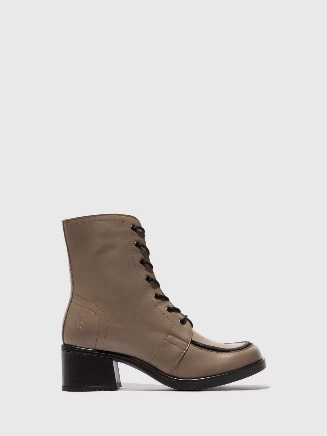 Botins Com Atacadores Kass017Fly Taupe/Preto-Fly London Store