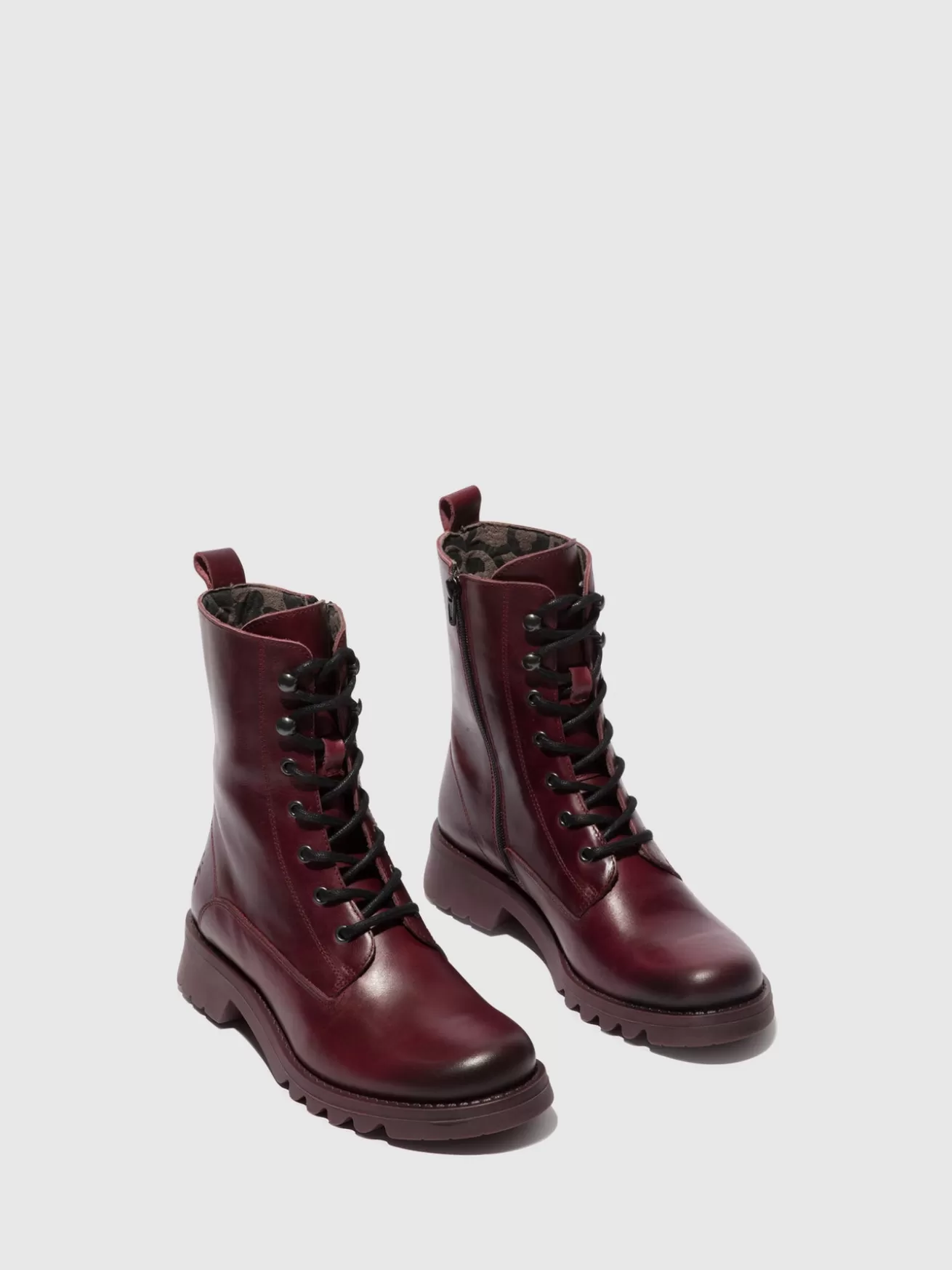 Botins Com Atacadores Reid893Fly Roxo (Sola Roxa)-Fly London Sale