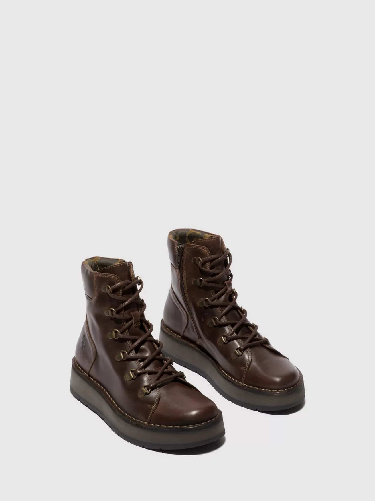 Botins Com Atacadores Roxy094Fly Dk. Marrom-Fly London Best Sale