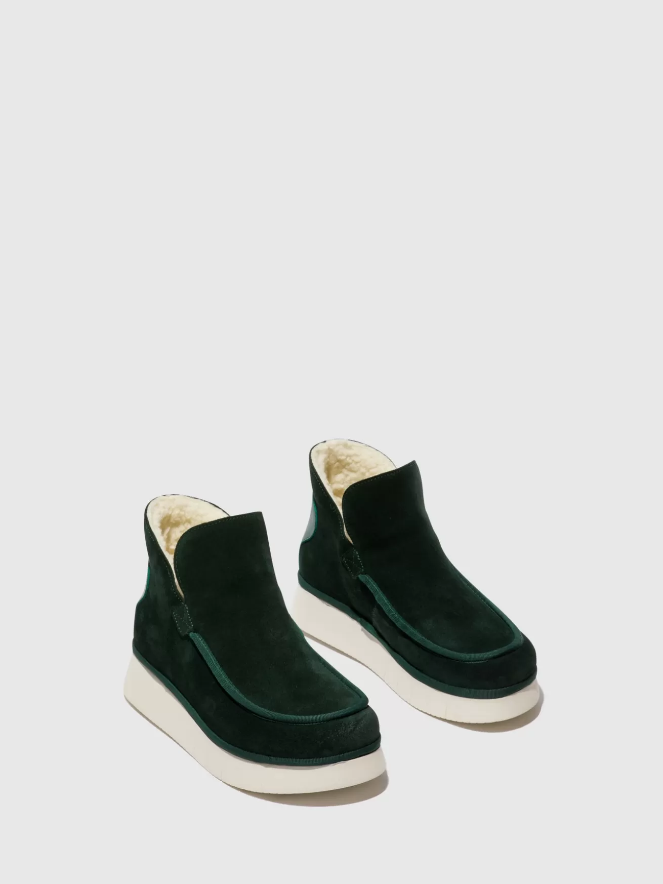 Botins Com Bico Redondo Coze348Fly Dk. Verde-Fly London Online