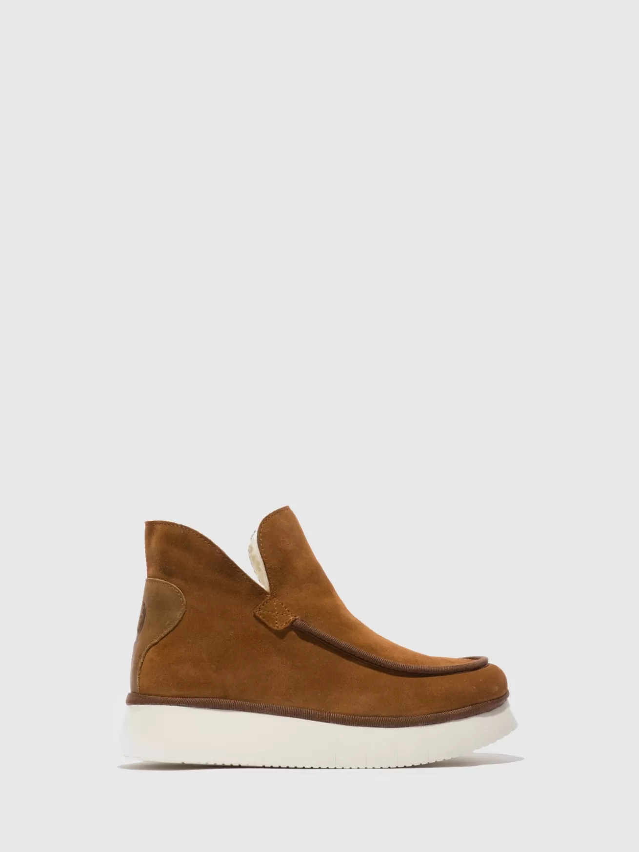 Botins Com Bico Redondo Coze348Fly Suede/Rug Cognac-Fly London Shop