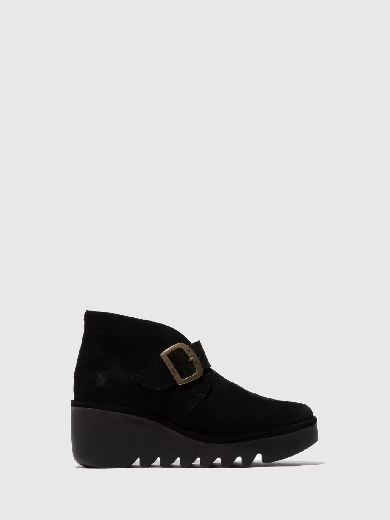 Botins Com Fivela Birt397Fly Oil Suede Preto-Fly London Hot