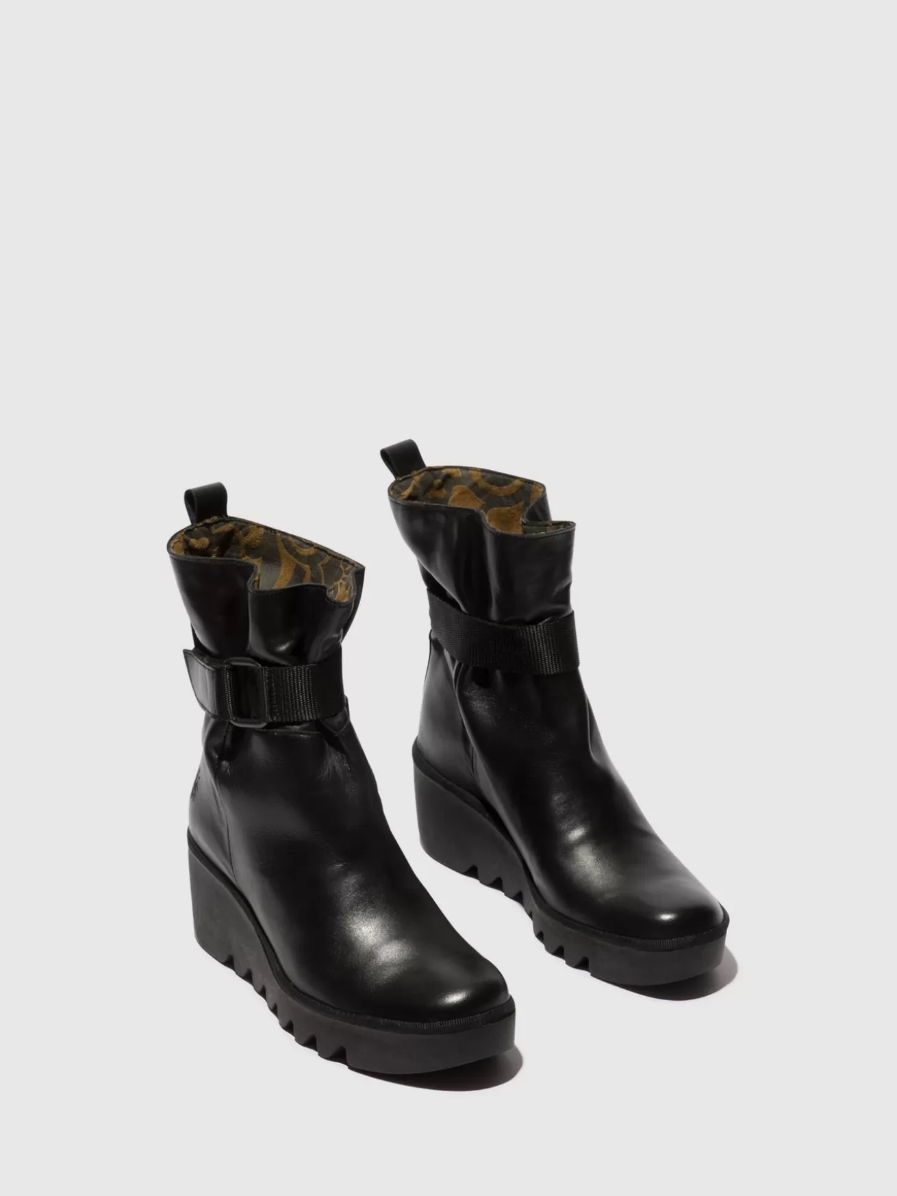 Botins Com Fivela Blit453Fly Preto-Fly London Best