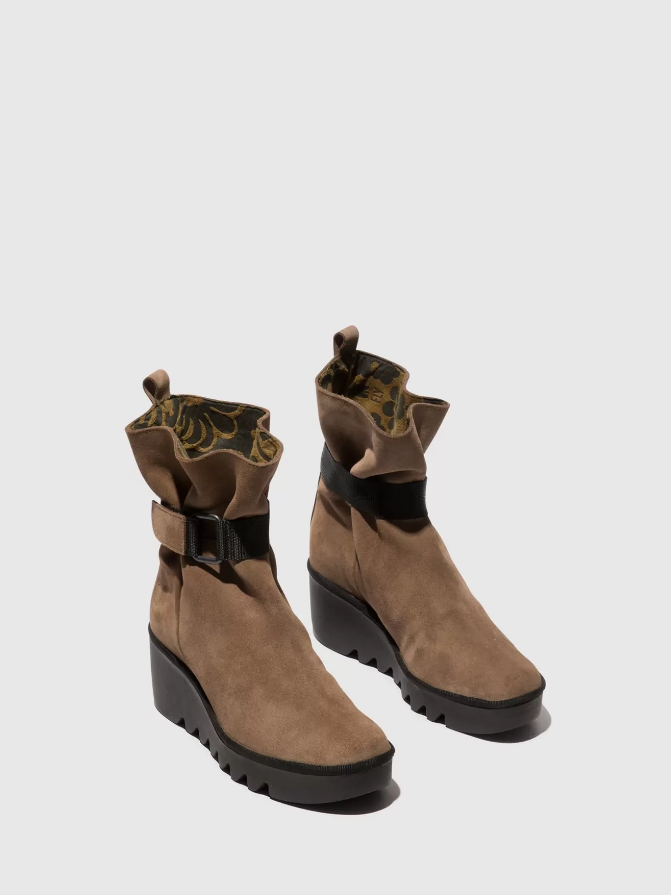 Botins Com Fivela Blit453Fly Taupe-Fly London Store