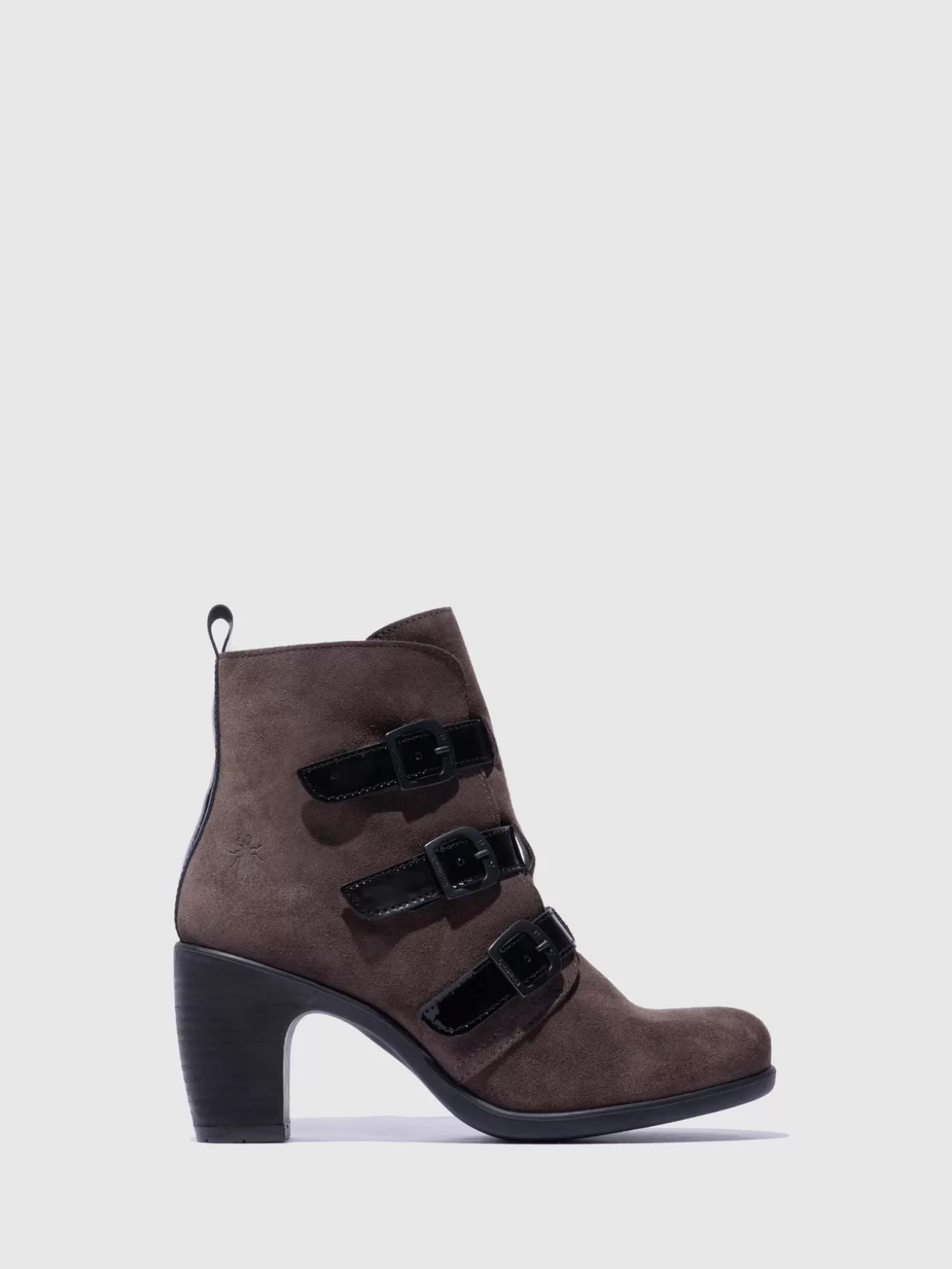 Botins Com Fivela Klea012Fly Antracite/Preto-Fly London Online