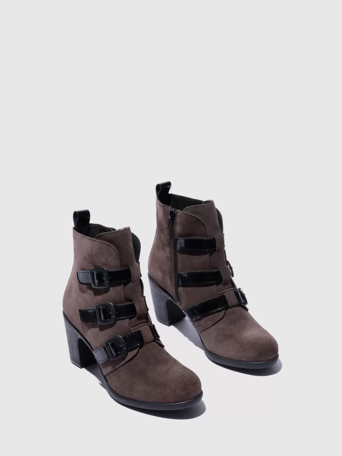 Botins Com Fivela Klea012Fly Antracite/Preto-Fly London Online