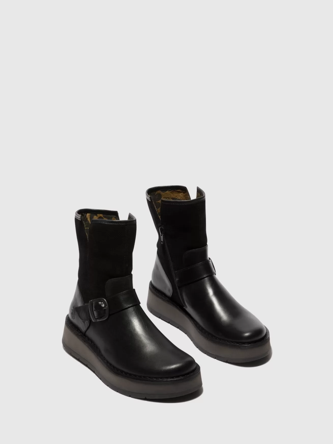 Botins Com Fivela Ruth101Fly Preto-Fly London Discount