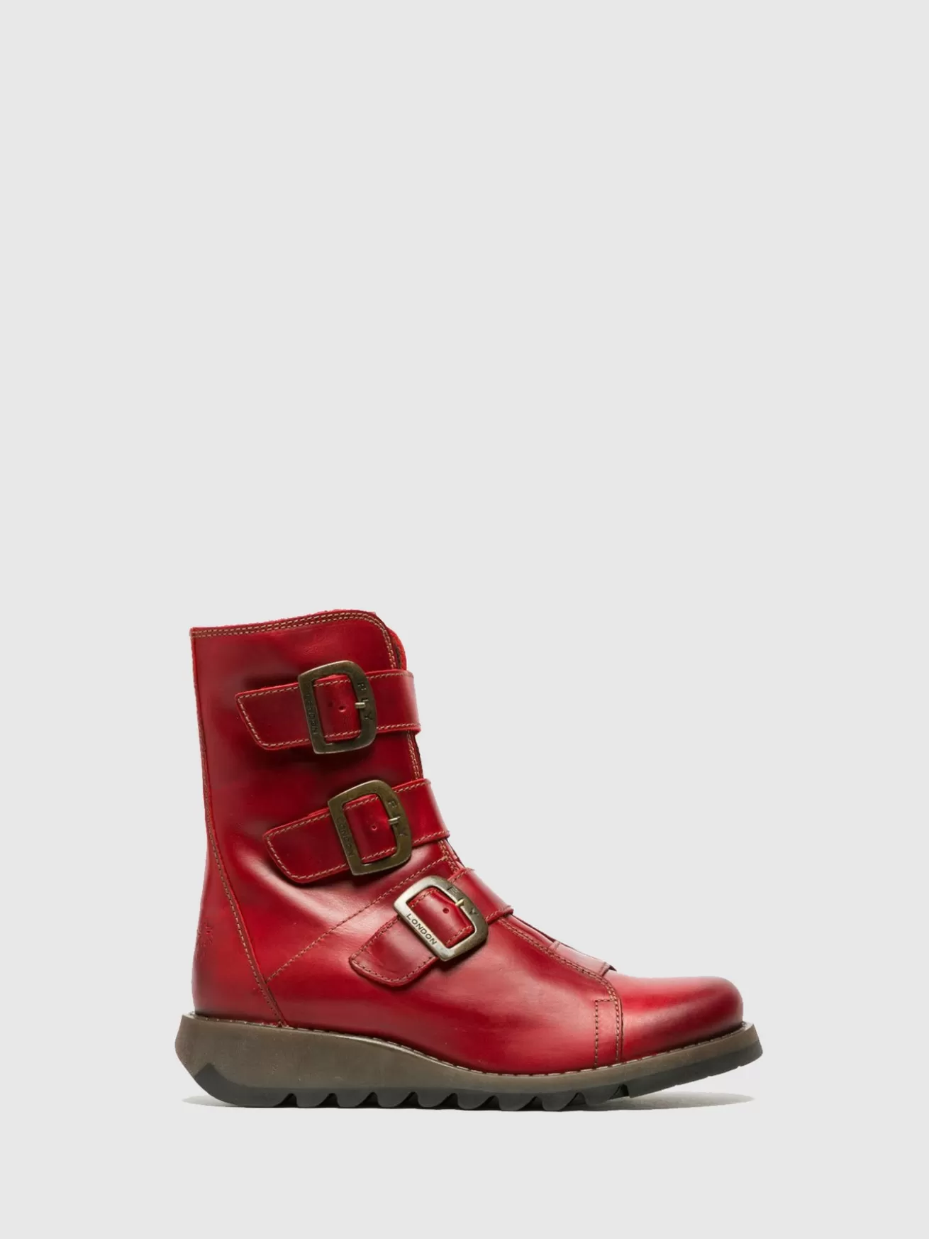 Botins Com Fivela Scop110Fly Vermelho-Fly London Flash Sale