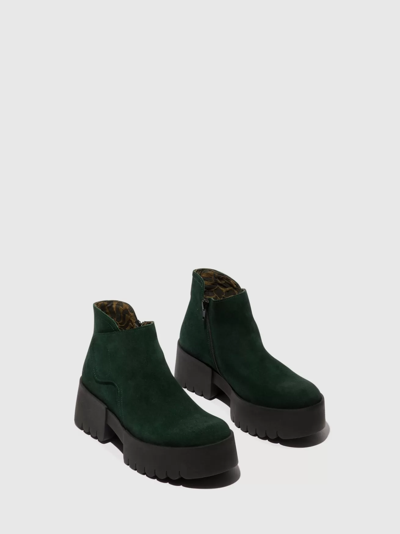 Botins Com Velcro Endo006Fly Green Forest-Fly London Fashion