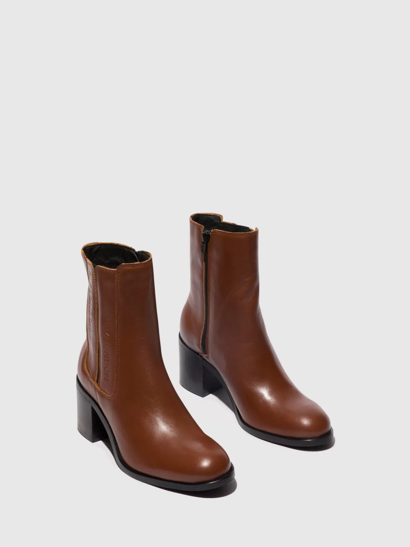 Botins Com Ziper Amel913Fly Cognac-Fly London Clearance