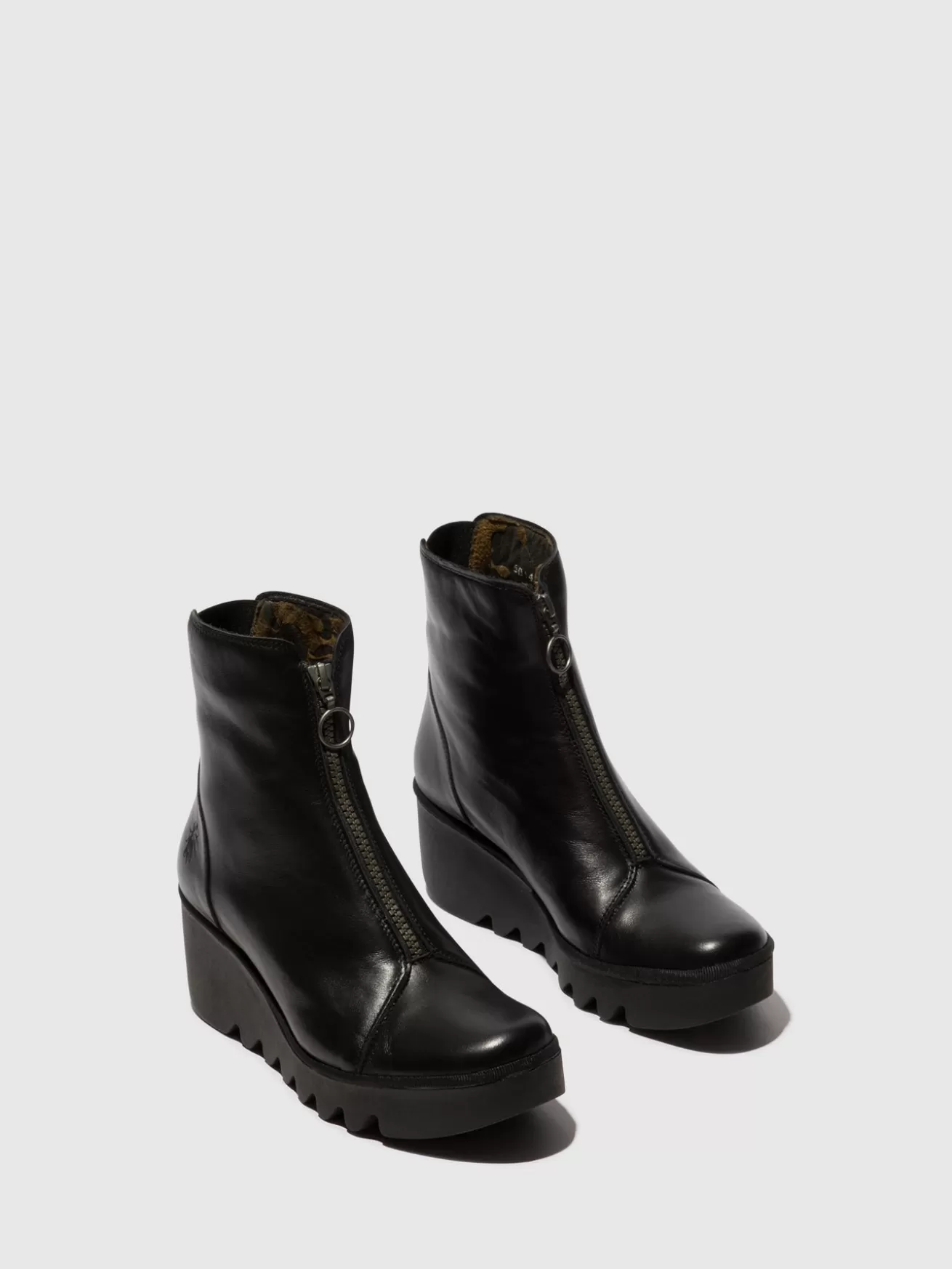 Botins Com Ziper Boce457Fly Preto-Fly London Best