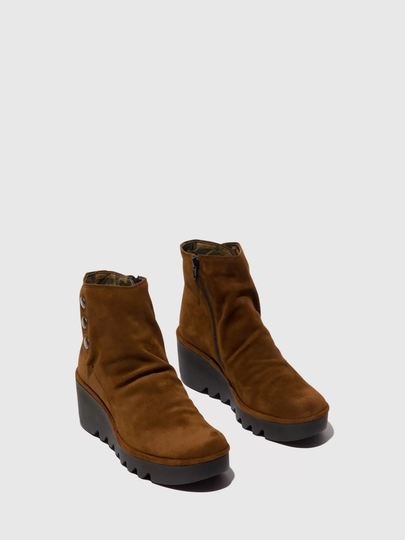 Botins Com Ziper Brom344Fly Camel-Fly London Flash Sale