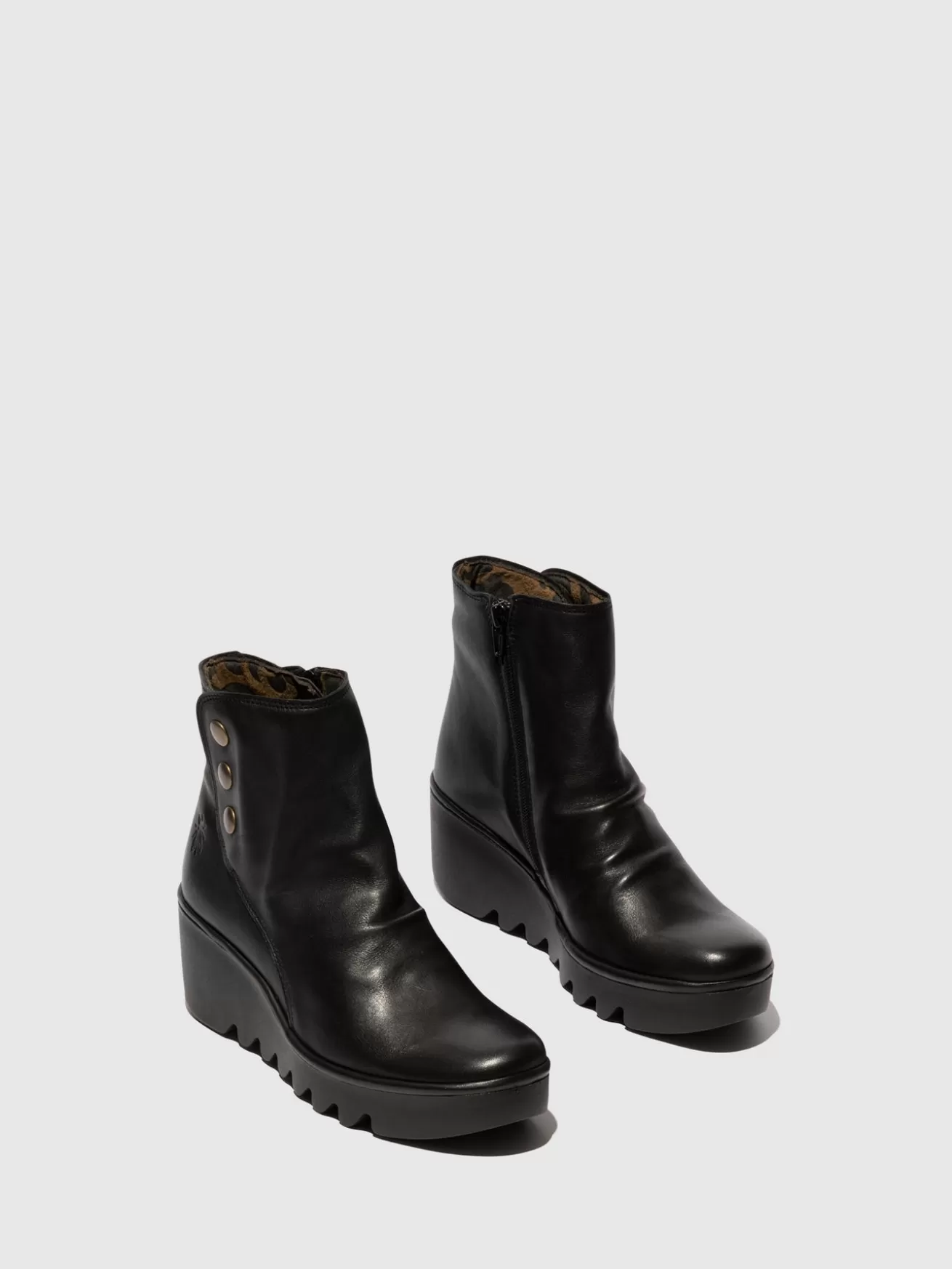 Botins Com Ziper Brom344Fly Preto-Fly London Best Sale