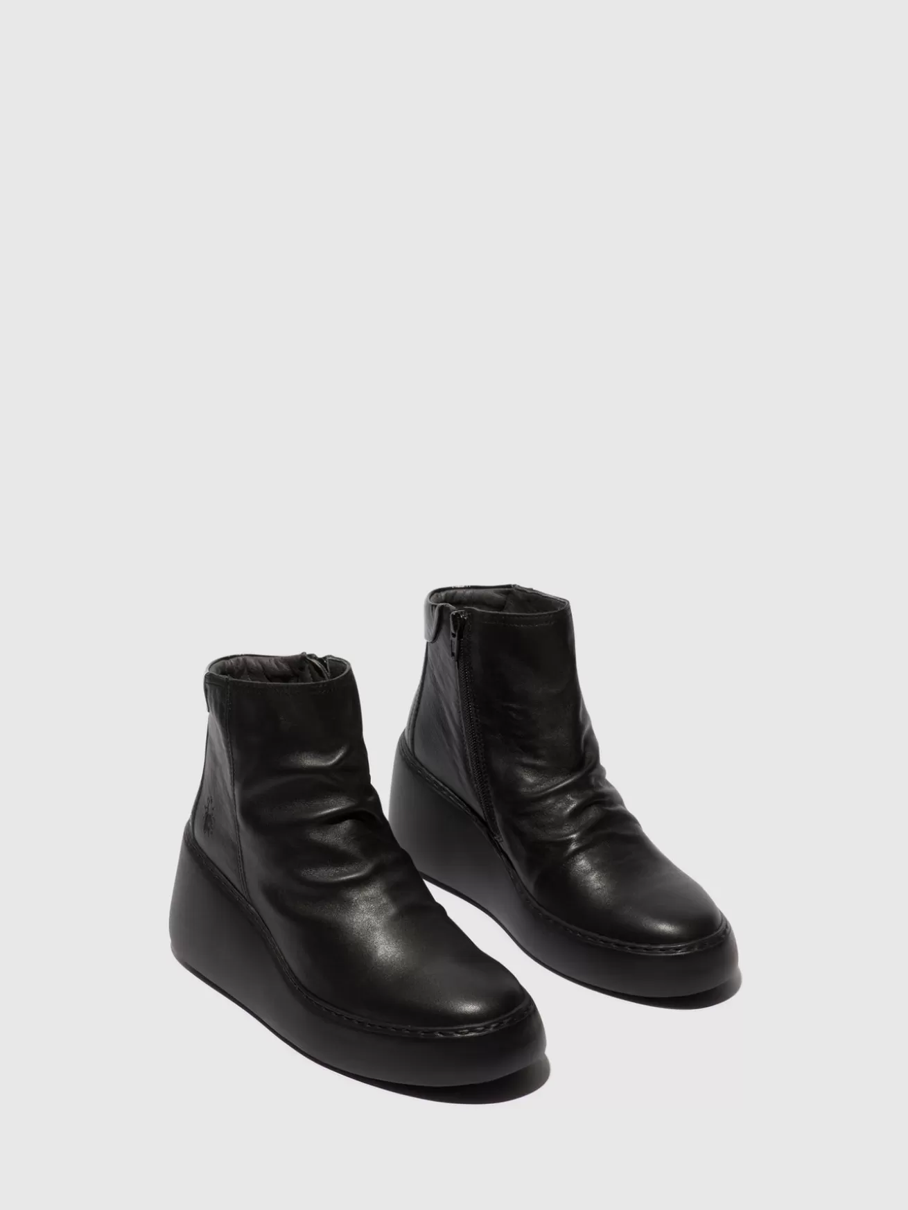 Botins Com Ziper Dabe461Fly Preto (Sola Preta)-Fly London Outlet