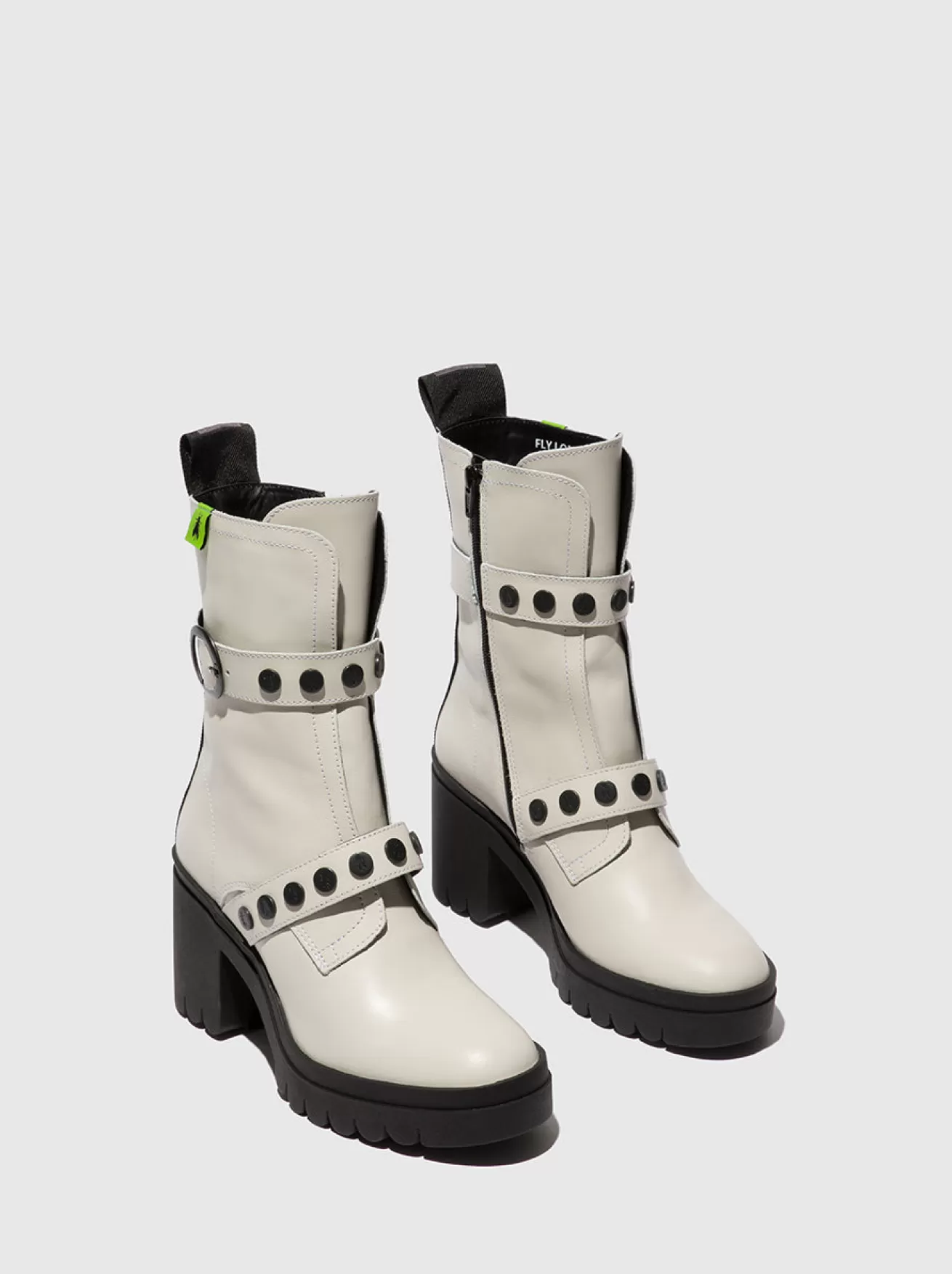 Botins Com Ziper Tama888Fly Nausica Offwhite-Fly London Clearance