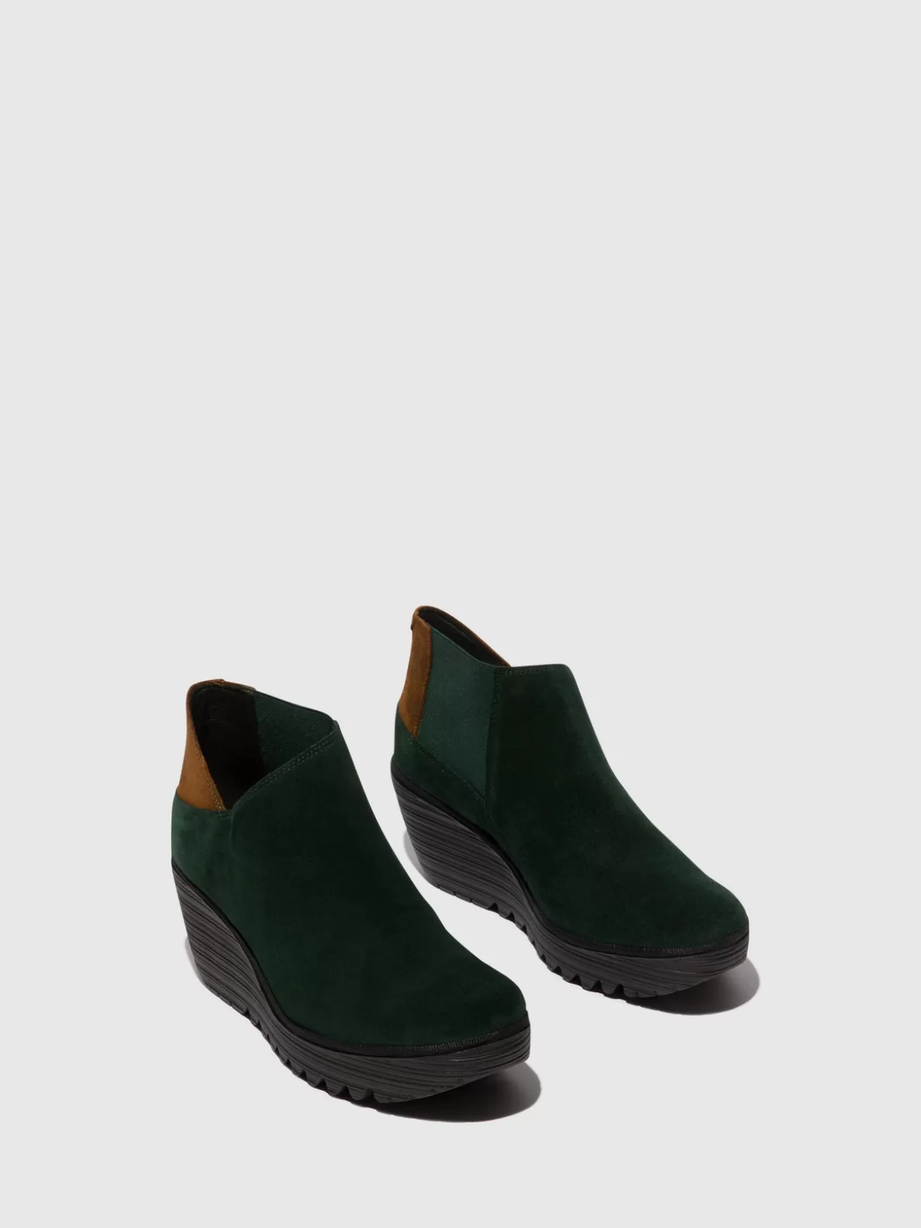 Botins Com Ziper Yego400Fly Forest Green/Camel-Fly London Cheap