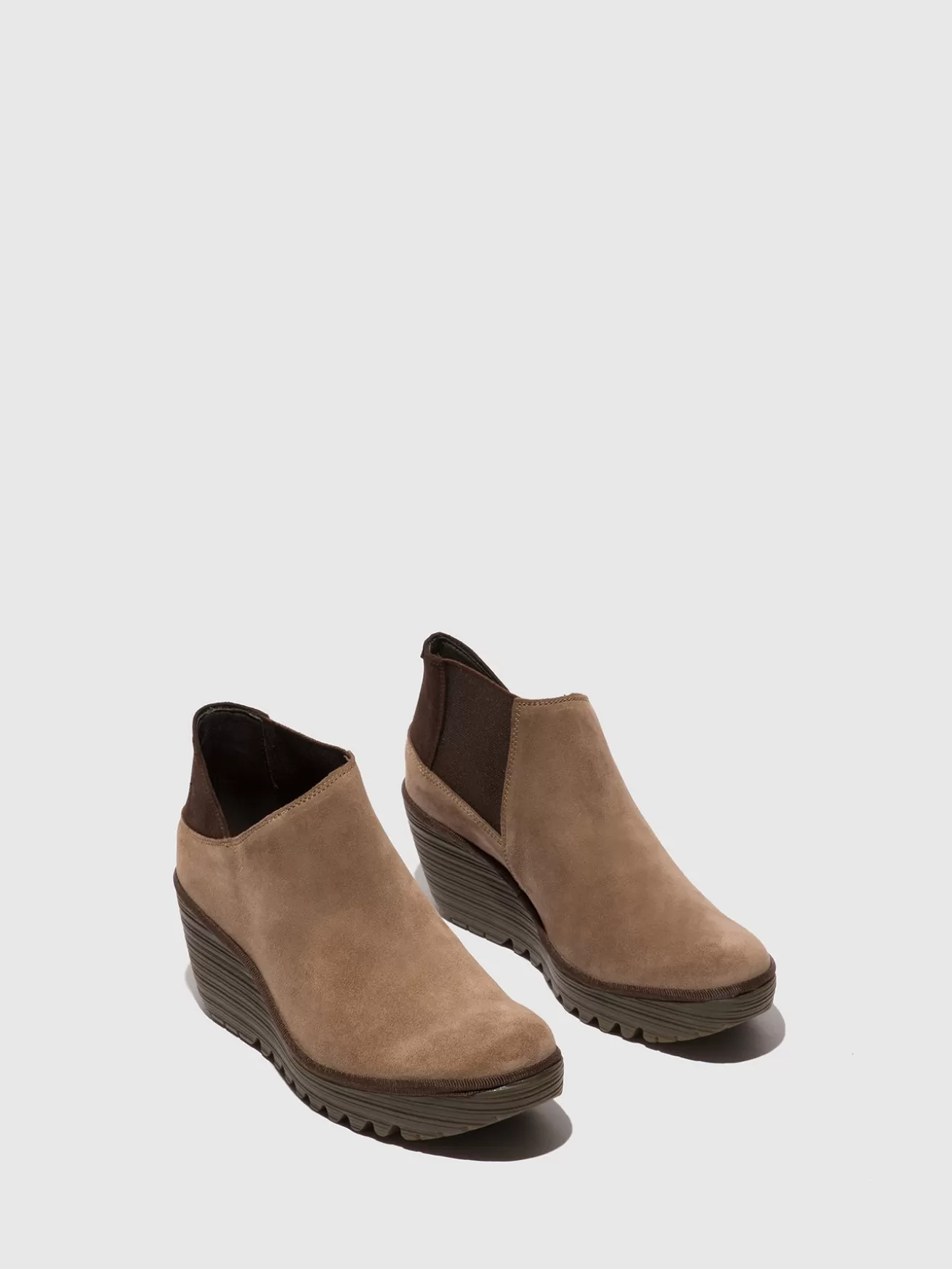 Botins Com Ziper Yego400Fly Taupe/Expresso-Fly London New