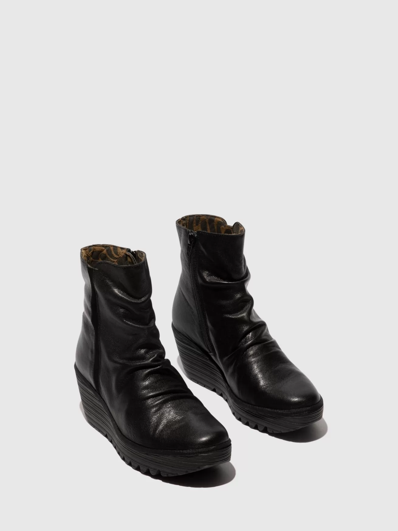 Botins Com Ziper Yopa461Fly Preto-Fly London Sale