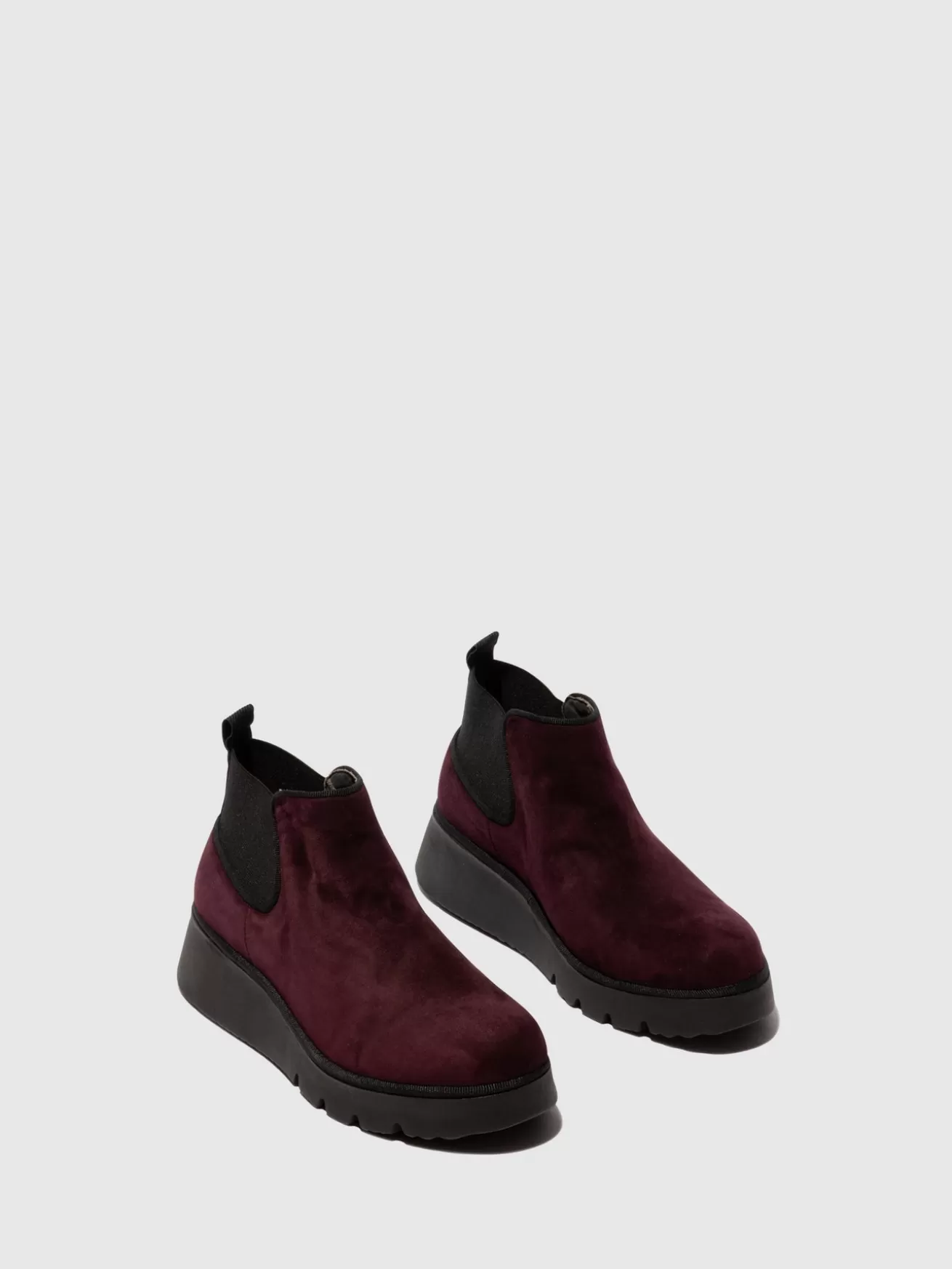 Botins Elasticos Pada403Fly Kid Suede Wine-Fly London Flash Sale