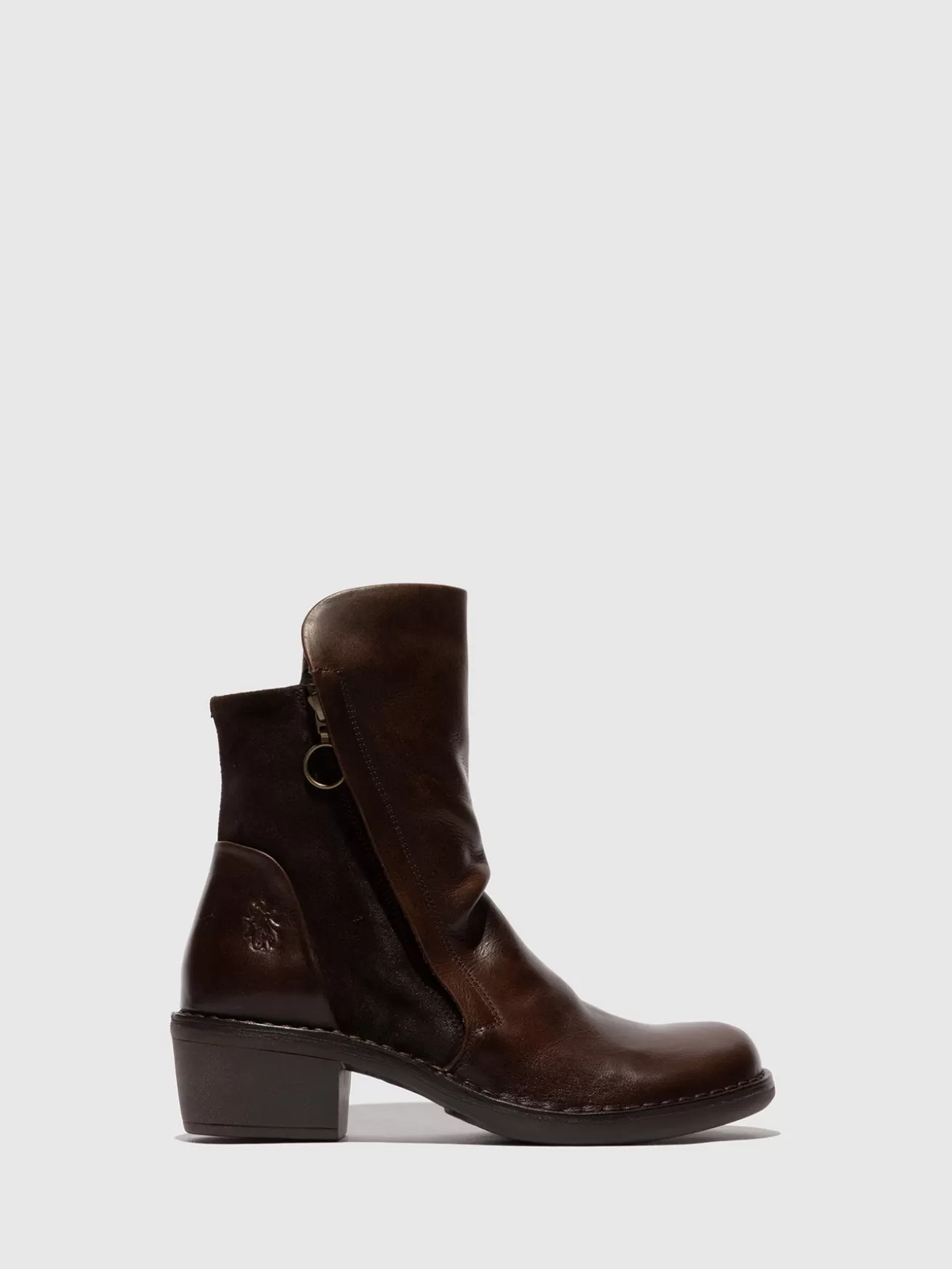 Botins Zip Up Mely074Fly Rug/Oilsuede Dk Brown/Expresso-Fly London Discount