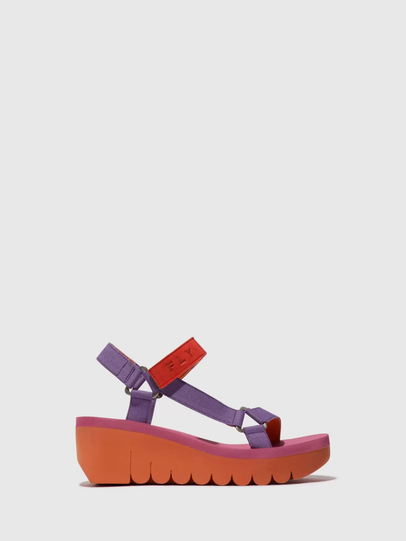 Sandálias Com Velcro Yefa726Fly Orange/Violet (Rose)-Fly London Fashion