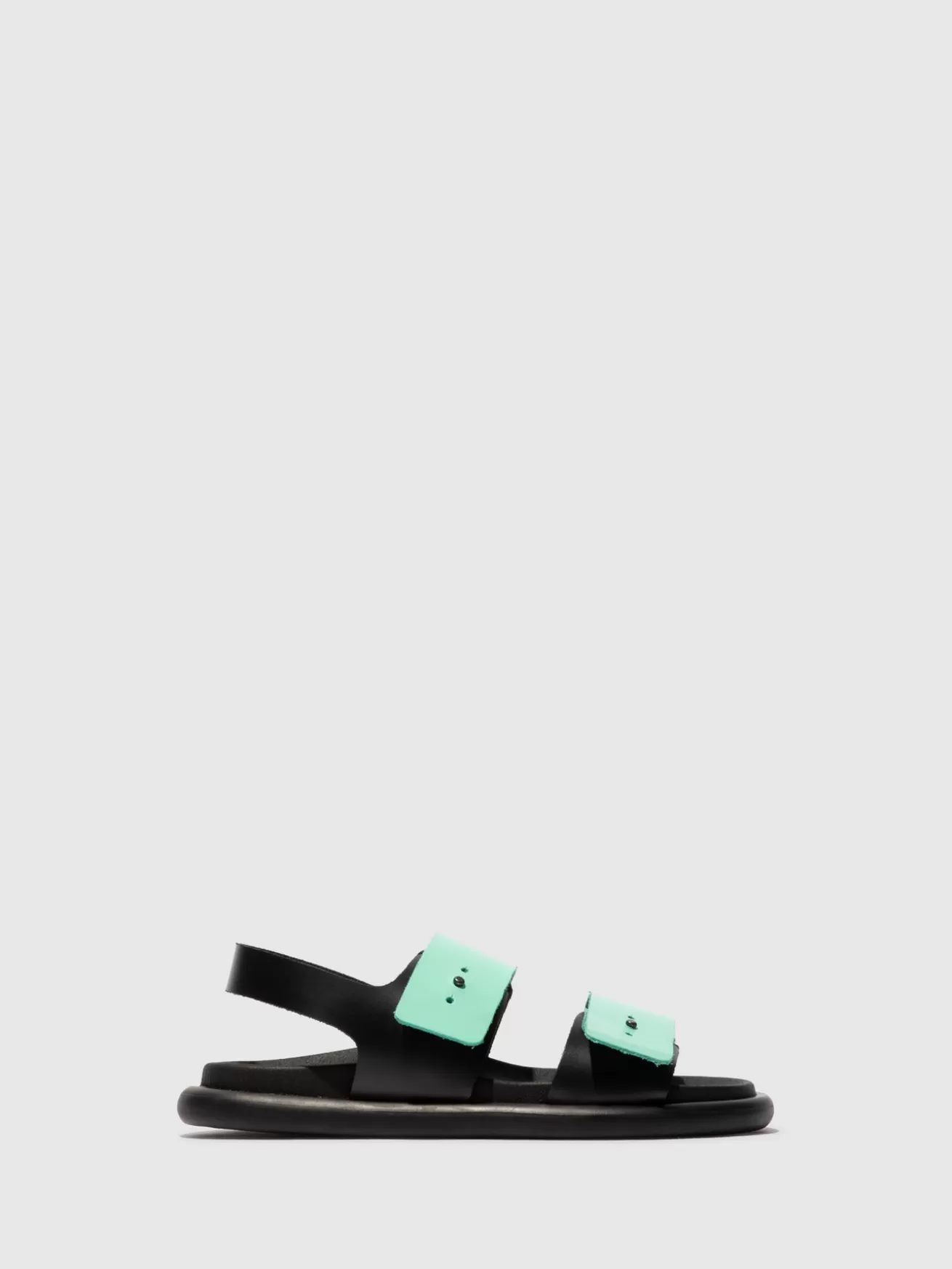 Sandálias Sling Back Pafi070Fly Preto/Spearmint-Fly London Store