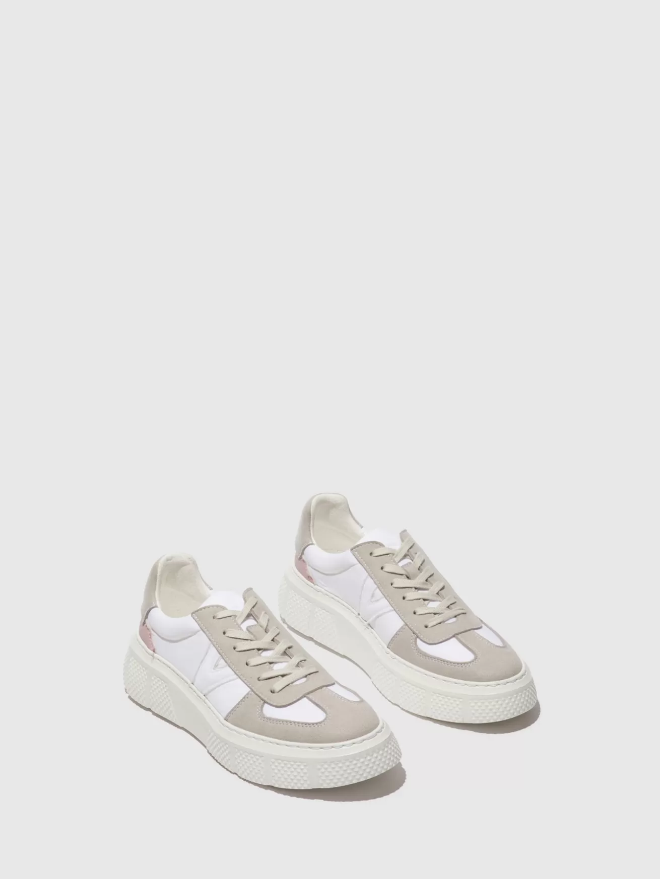 Sapatilhas Com Atacadores Essa511Fly White (Lila)-Fly London Online