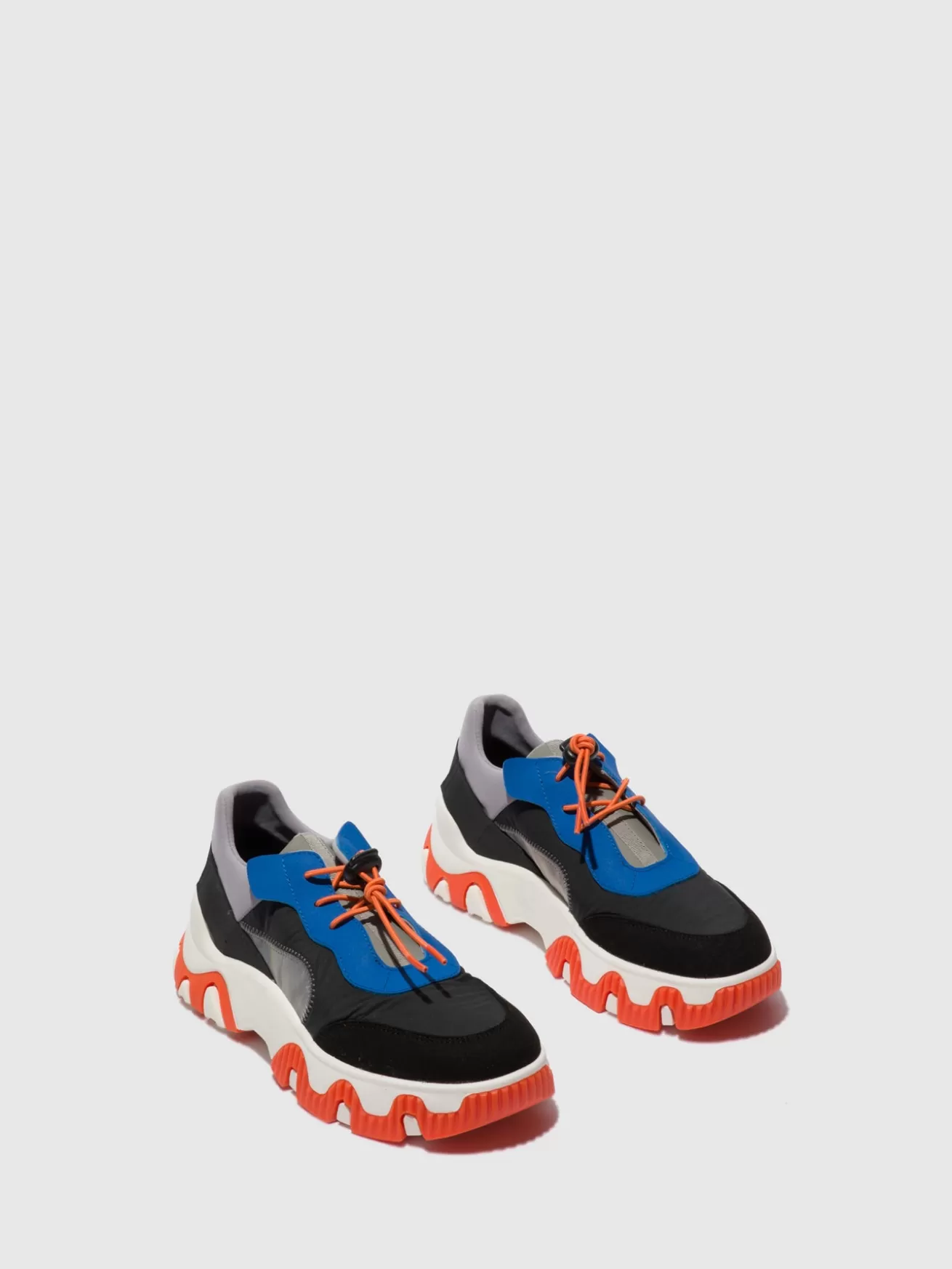 Sapatilhas Elasticas Fian634Fly Multi Grey/Blue/Orange-Fly London Flash Sale