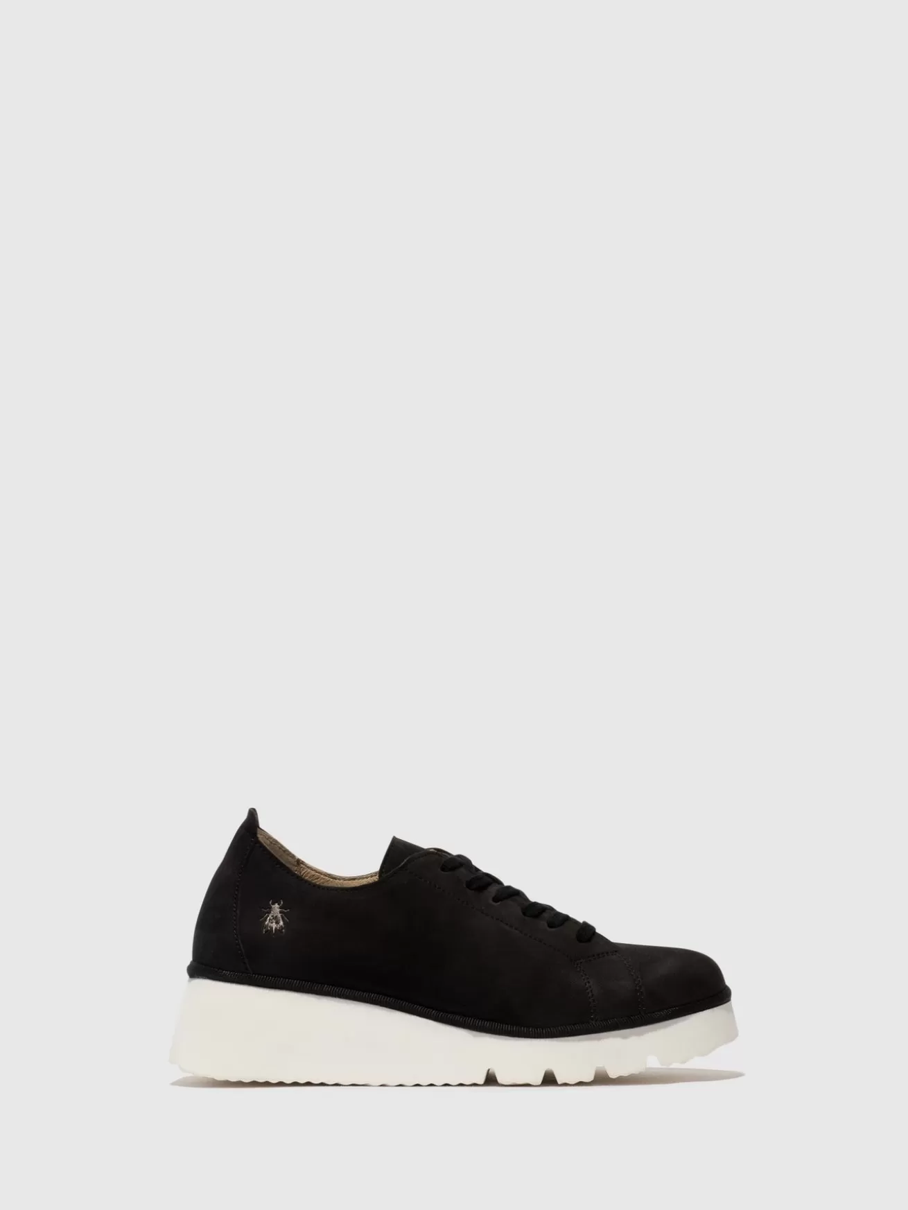 Sapatos Com Cordoes Plom431Fly Preto-Fly London Shop