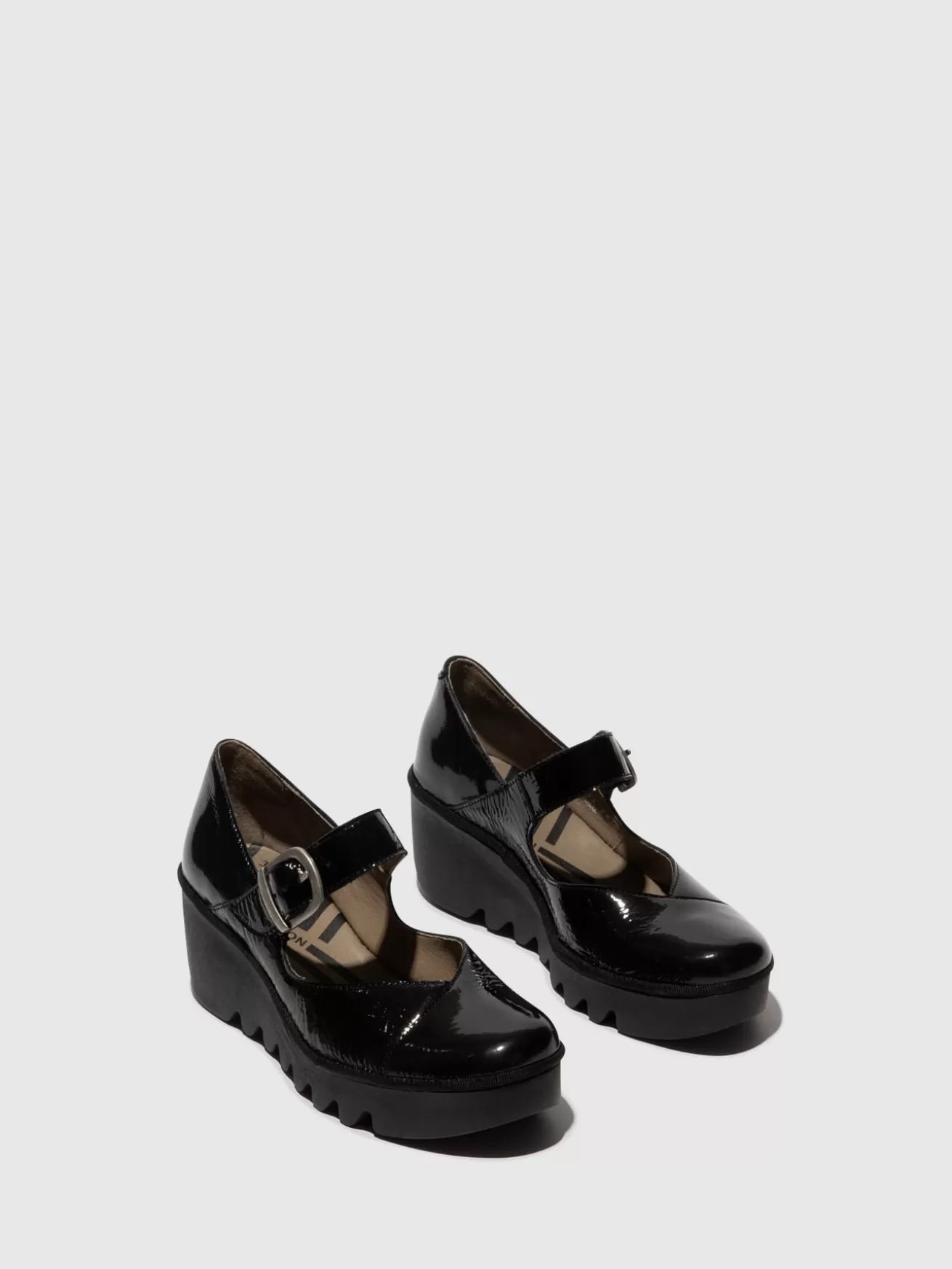 Sapatos Com Fivela Baxe428Fly Luxor Preto-Fly London Store